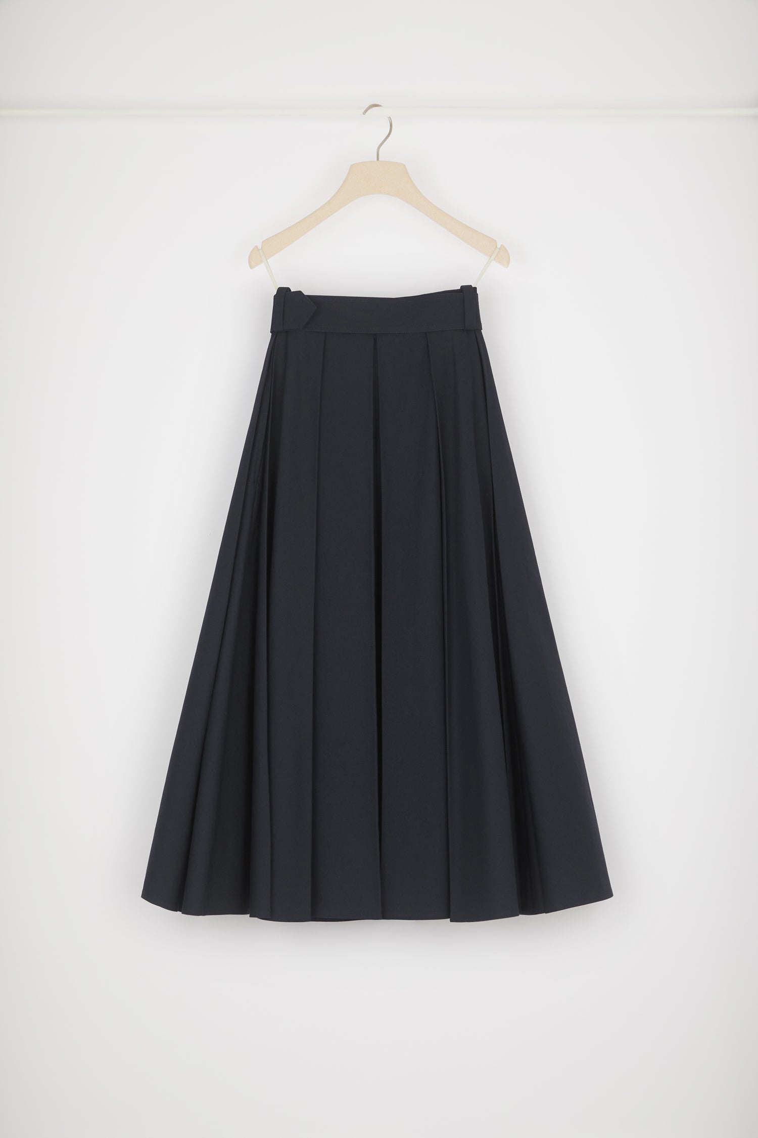 Patou SK033 jupe longue plissée coton bleu nuit