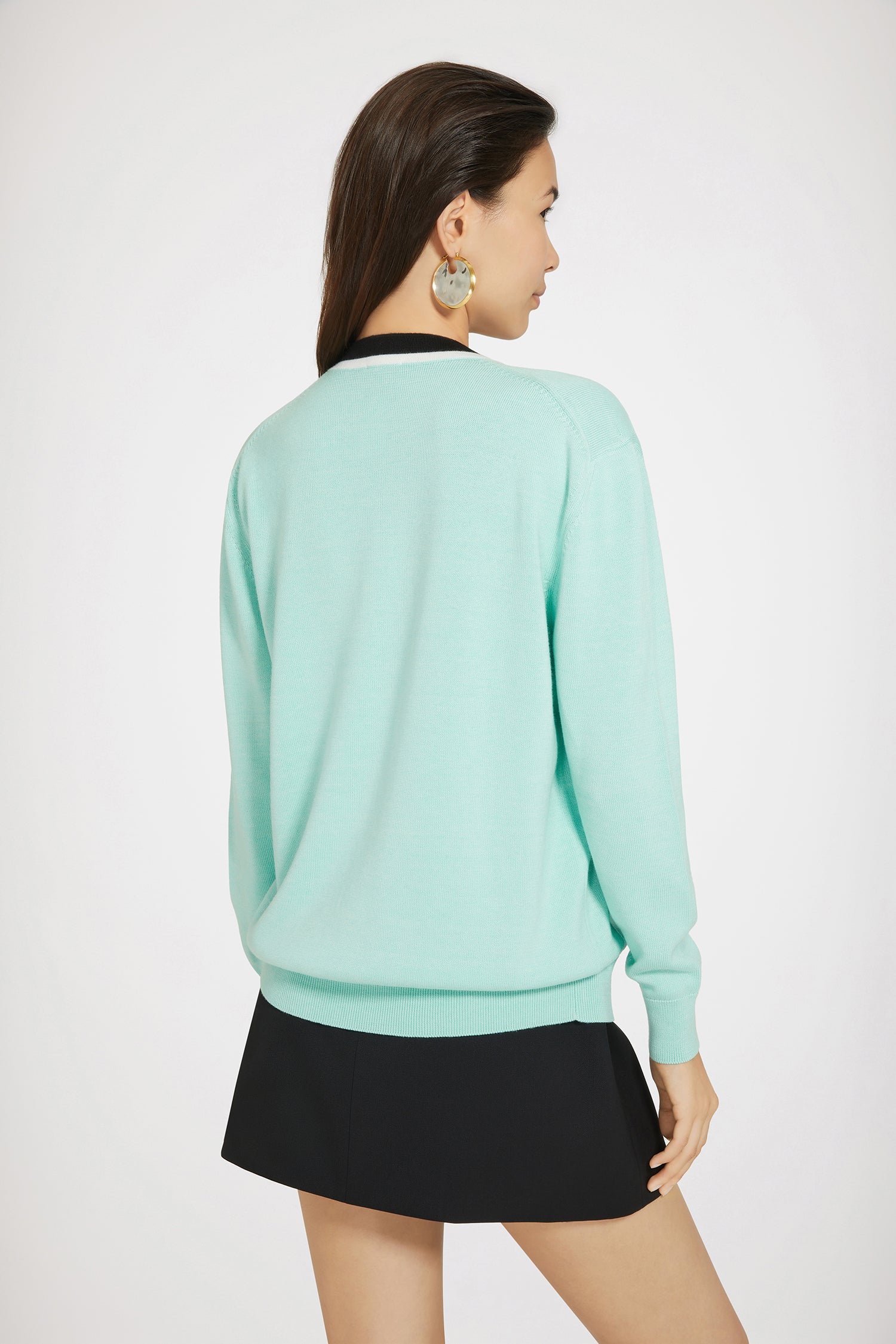 Patou P24KN1318067705G cardigan coton laine Vert Menthe