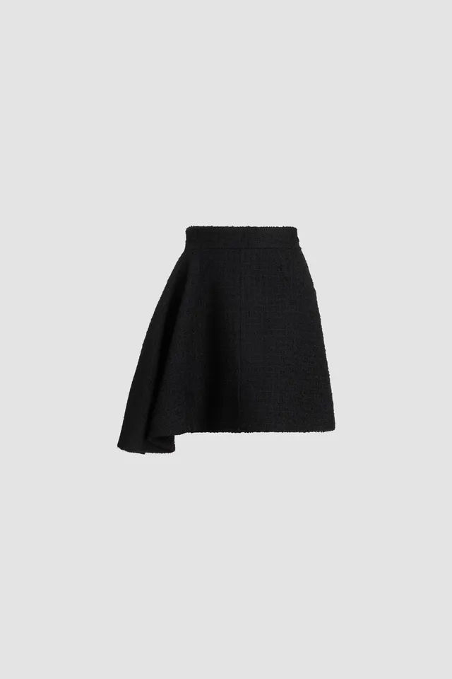 Patou SK0890223999B Jupe Tweed Noir Asymétrique