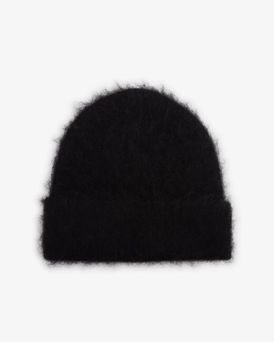 Isabel Marant Peeta bonnet noir baby alpaga