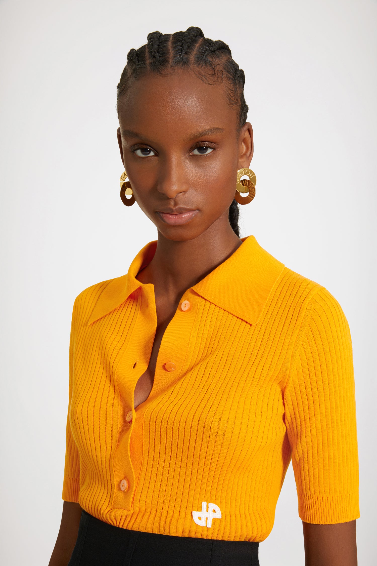 Patou KN079 polo maille marigold coton bio