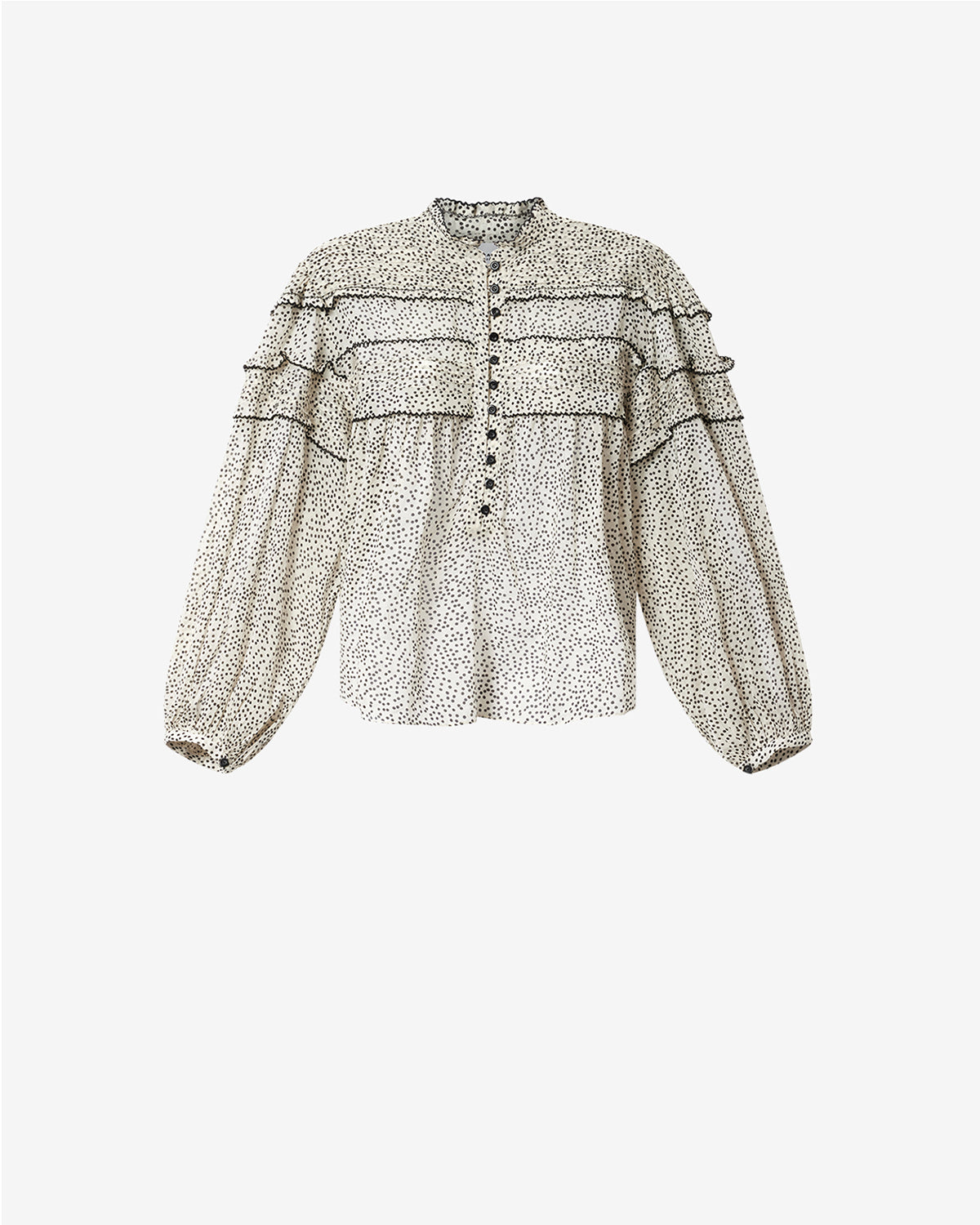 Isabel Marant Doane HT0914FA blouse écru et noir pois