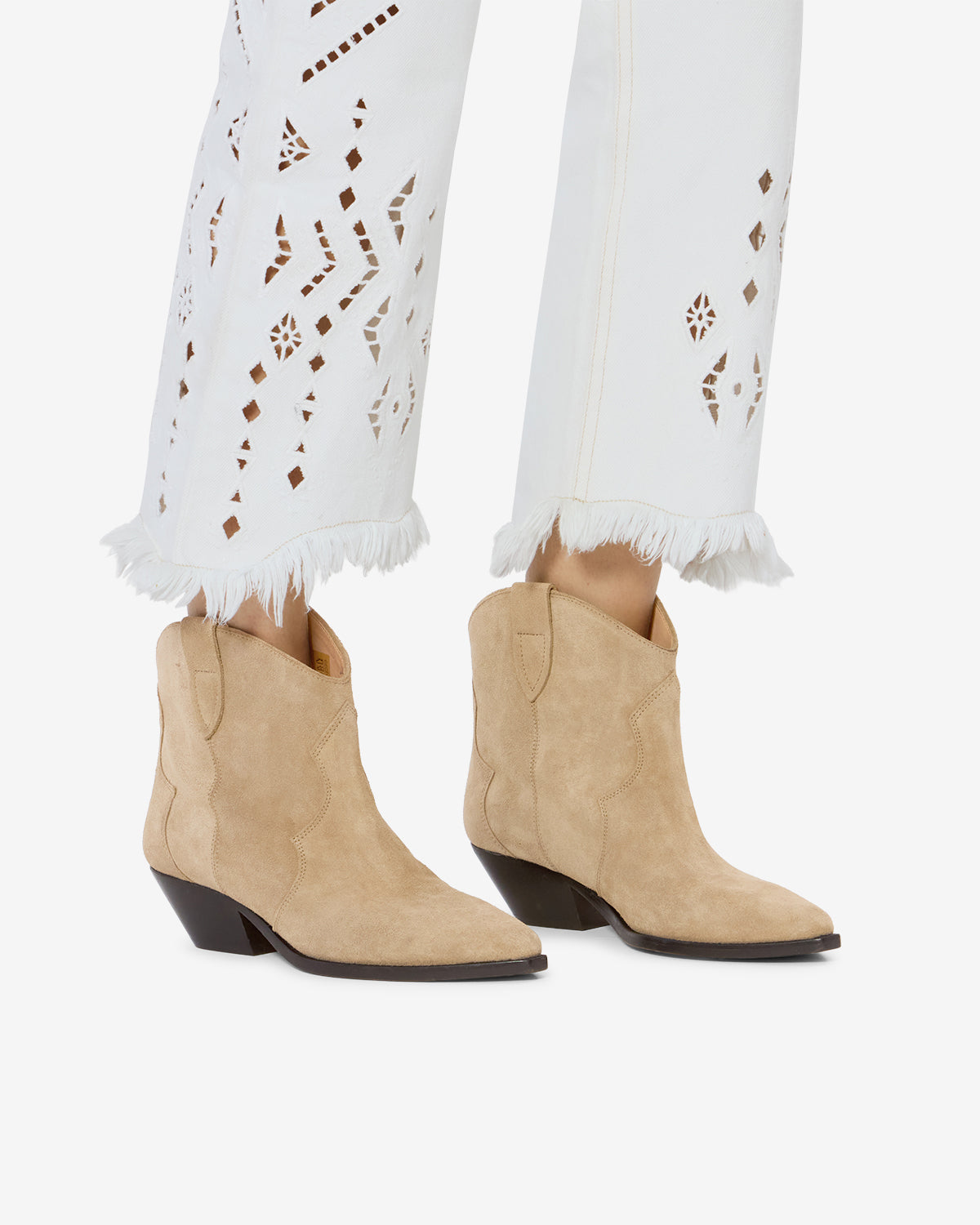 Isabel Marant Dewina bottines cuir taupe talon 4 cm