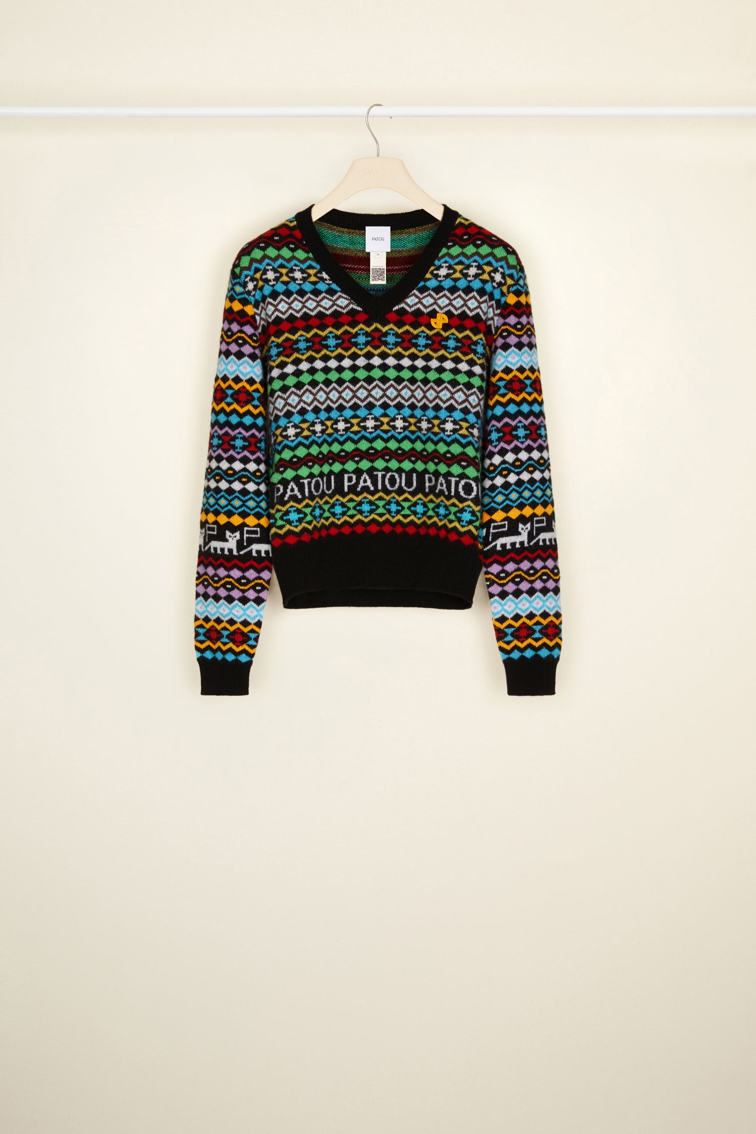 Patou A21KN06180415500 pull multicolore cachemire