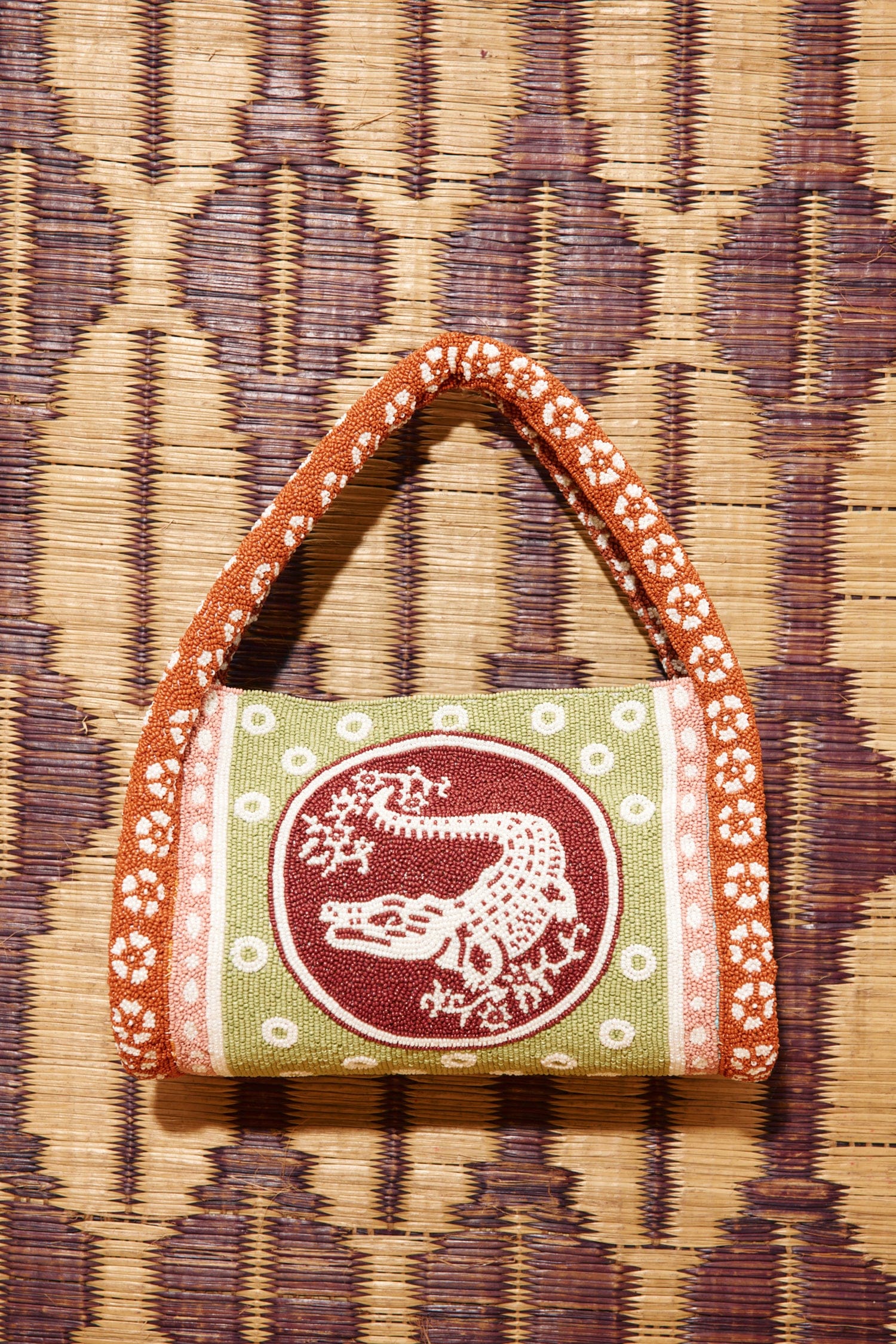 Alemaïs Alberta sac baril perlé mini doré