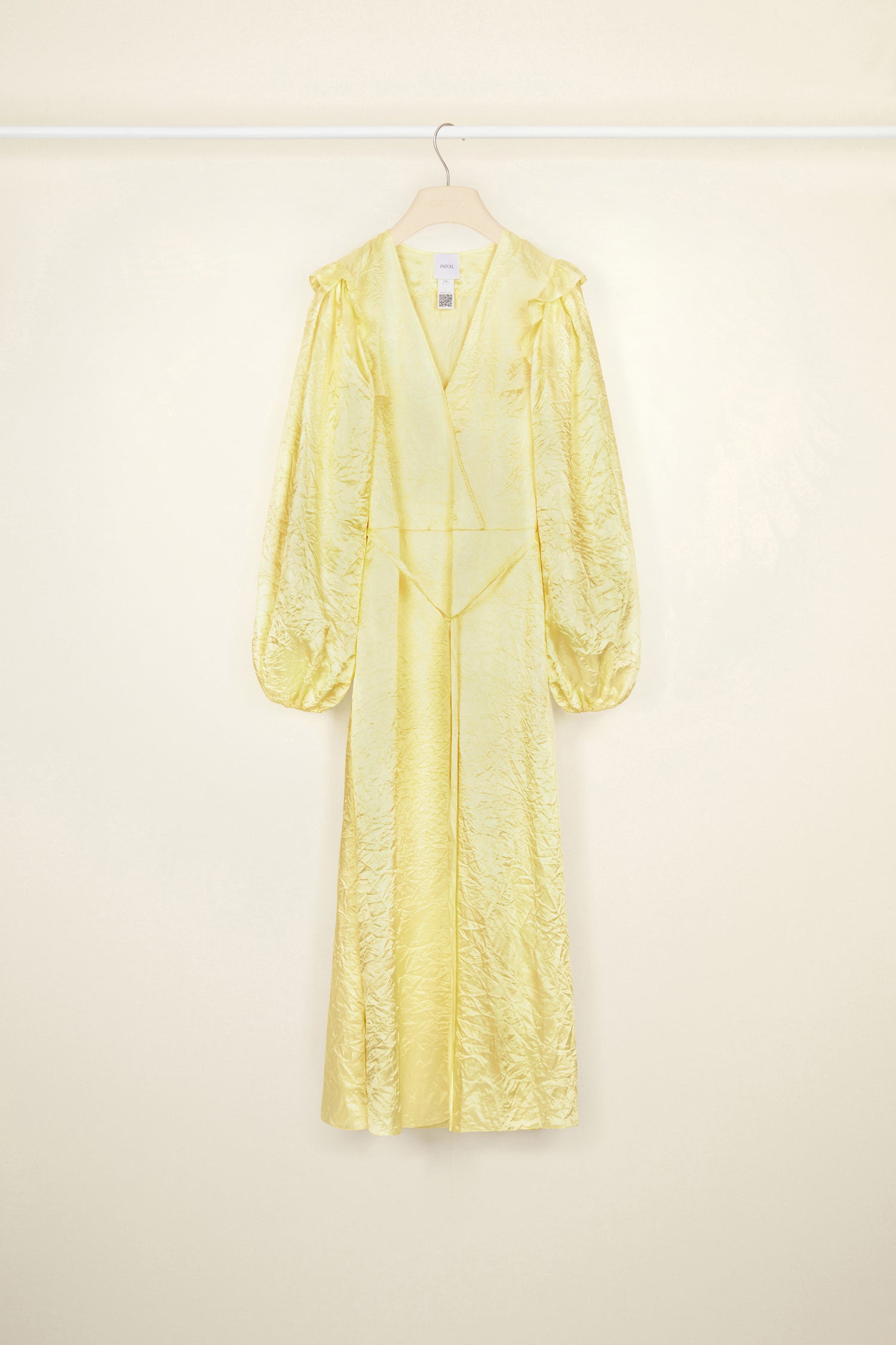 Patou DR090 robe satin jaune Popcorn maxi 34-44