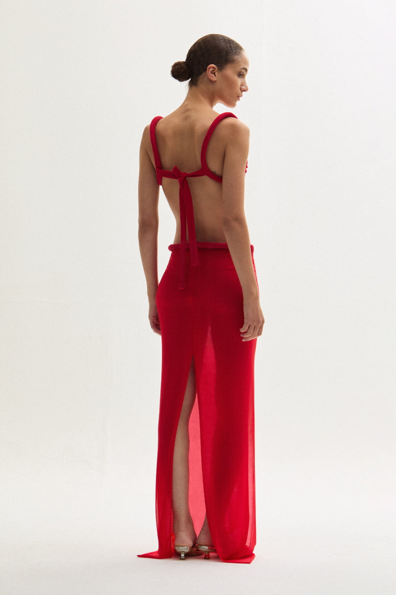 ATU Body Couture Blush Skirt jupe maxi rouge taille S
