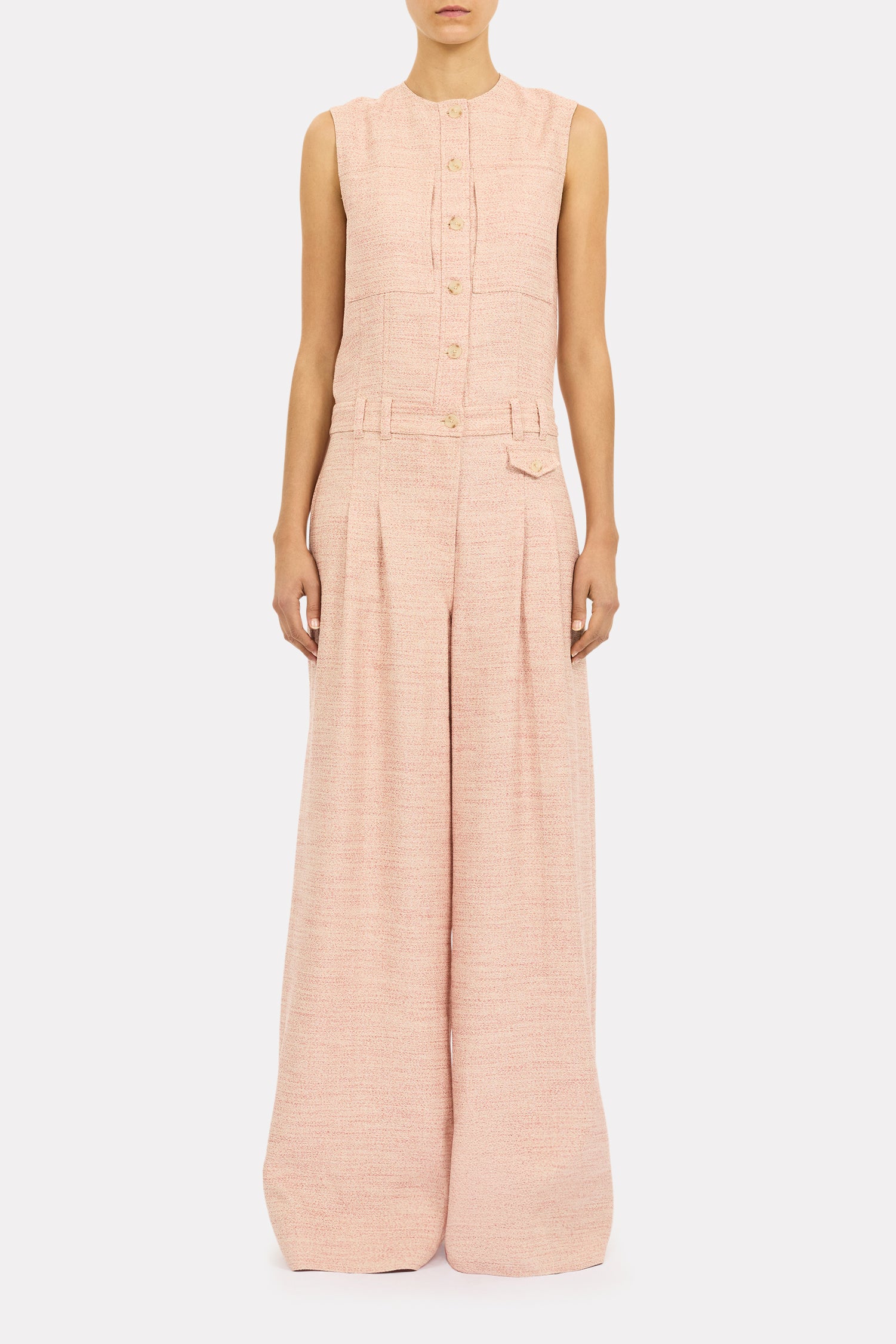 Ulla Johnson Esme Combinaison Large Rosewood Coton-Lin
