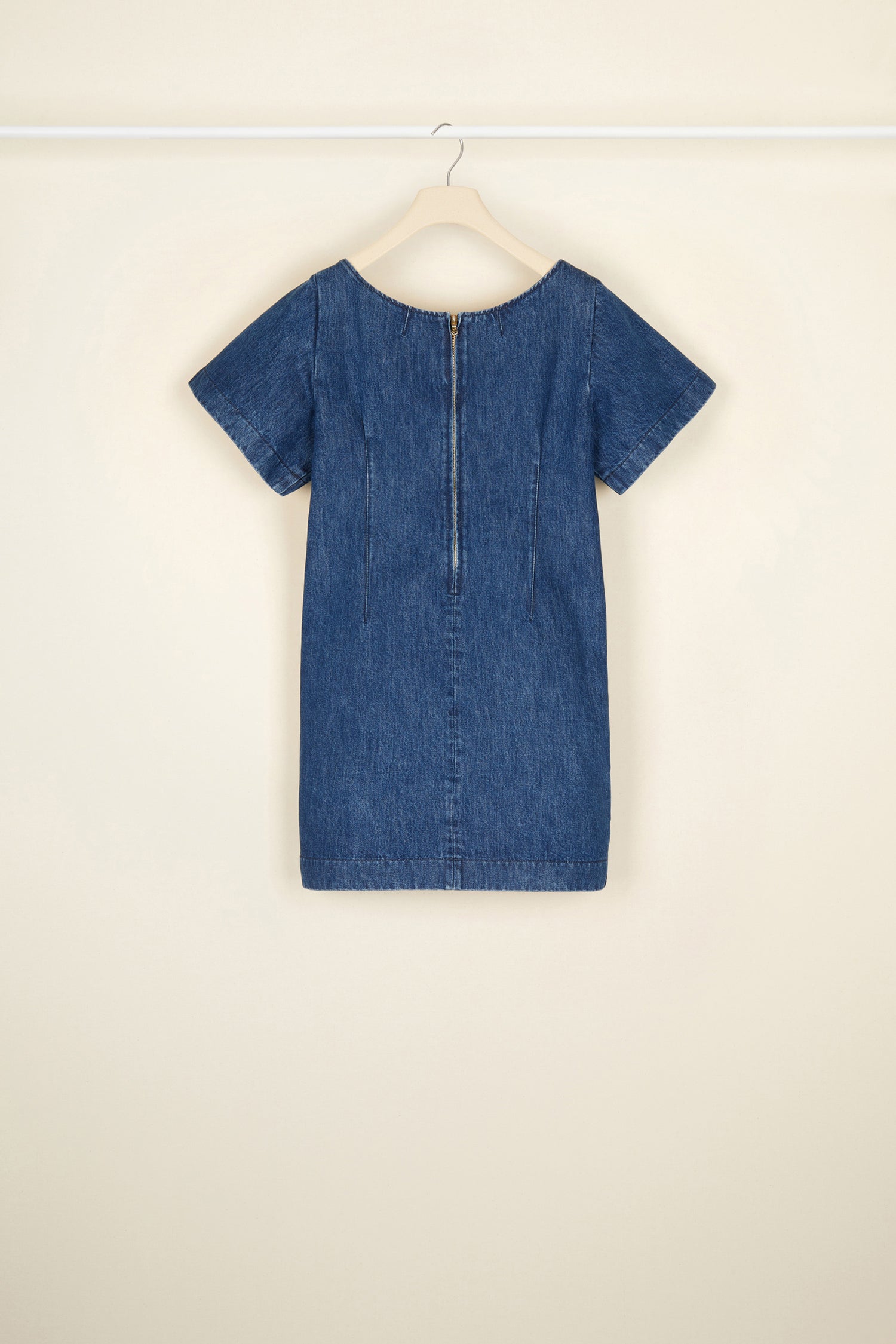 Patou A20DR0450008604D mini robe jean denim indigo nœud