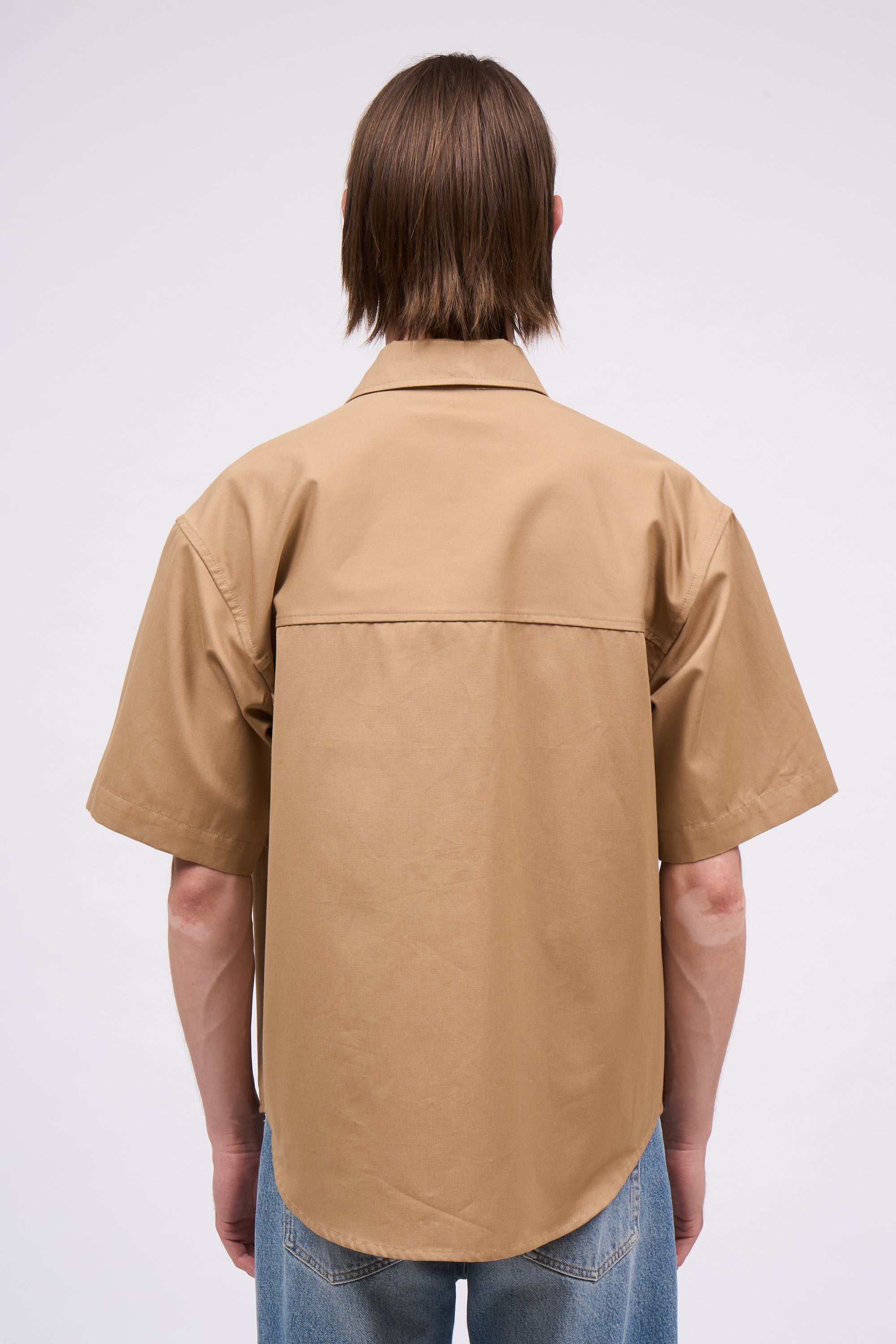 Paul & Joe Roze chemise manches courtes coton camel homme