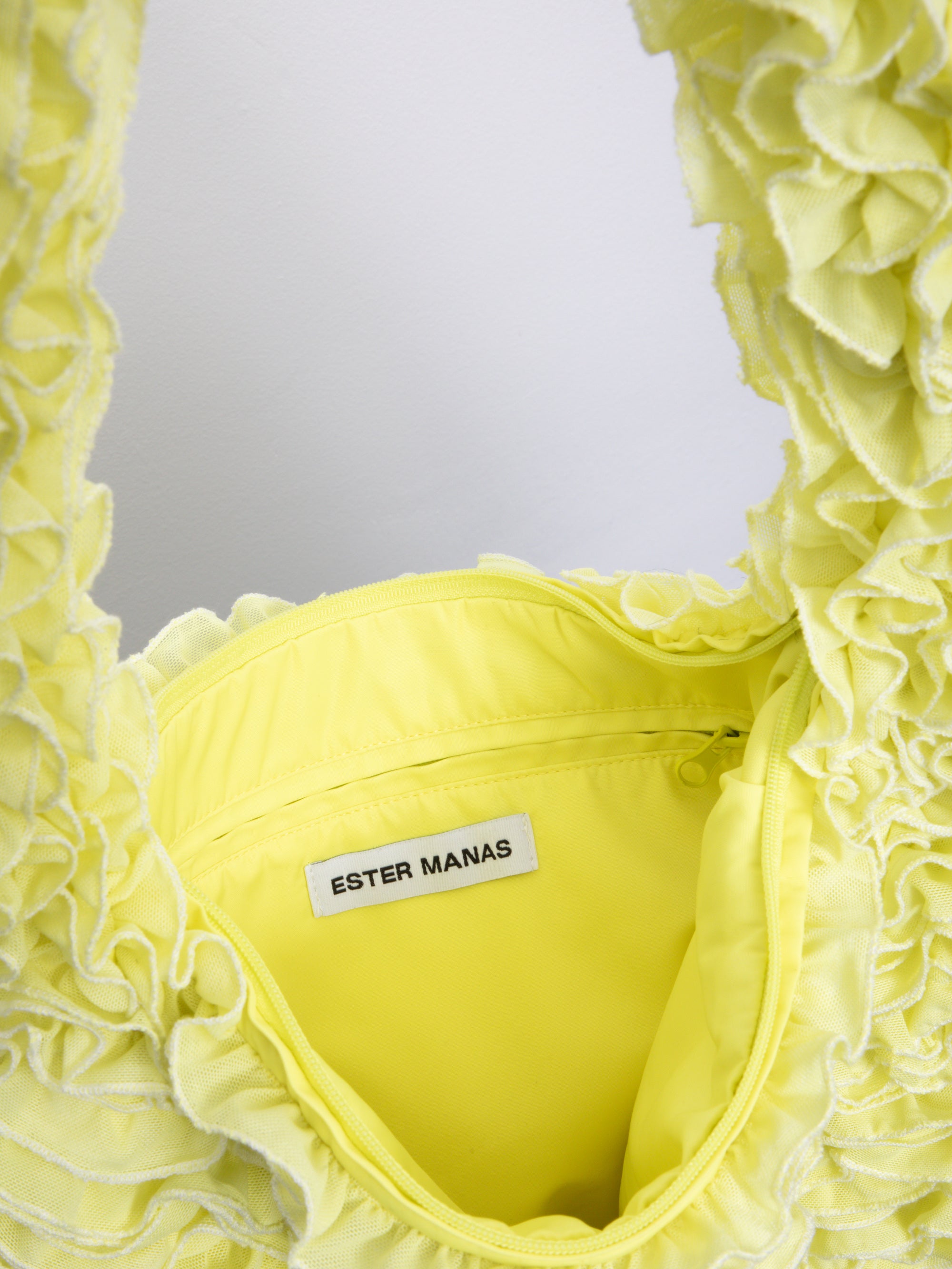 Ester Manas Cancan Totebag sac mimosa maille ruchée