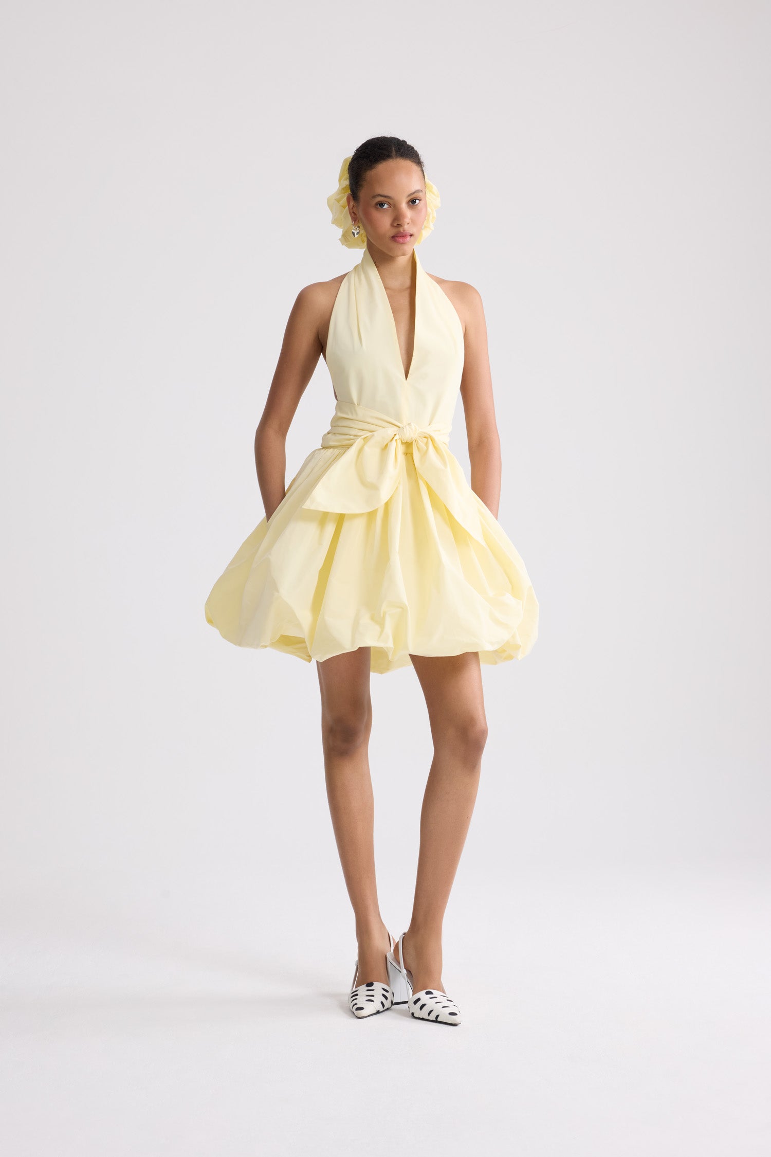 Patou DR233 P26DR2330011223Y robe jaune faille nouée