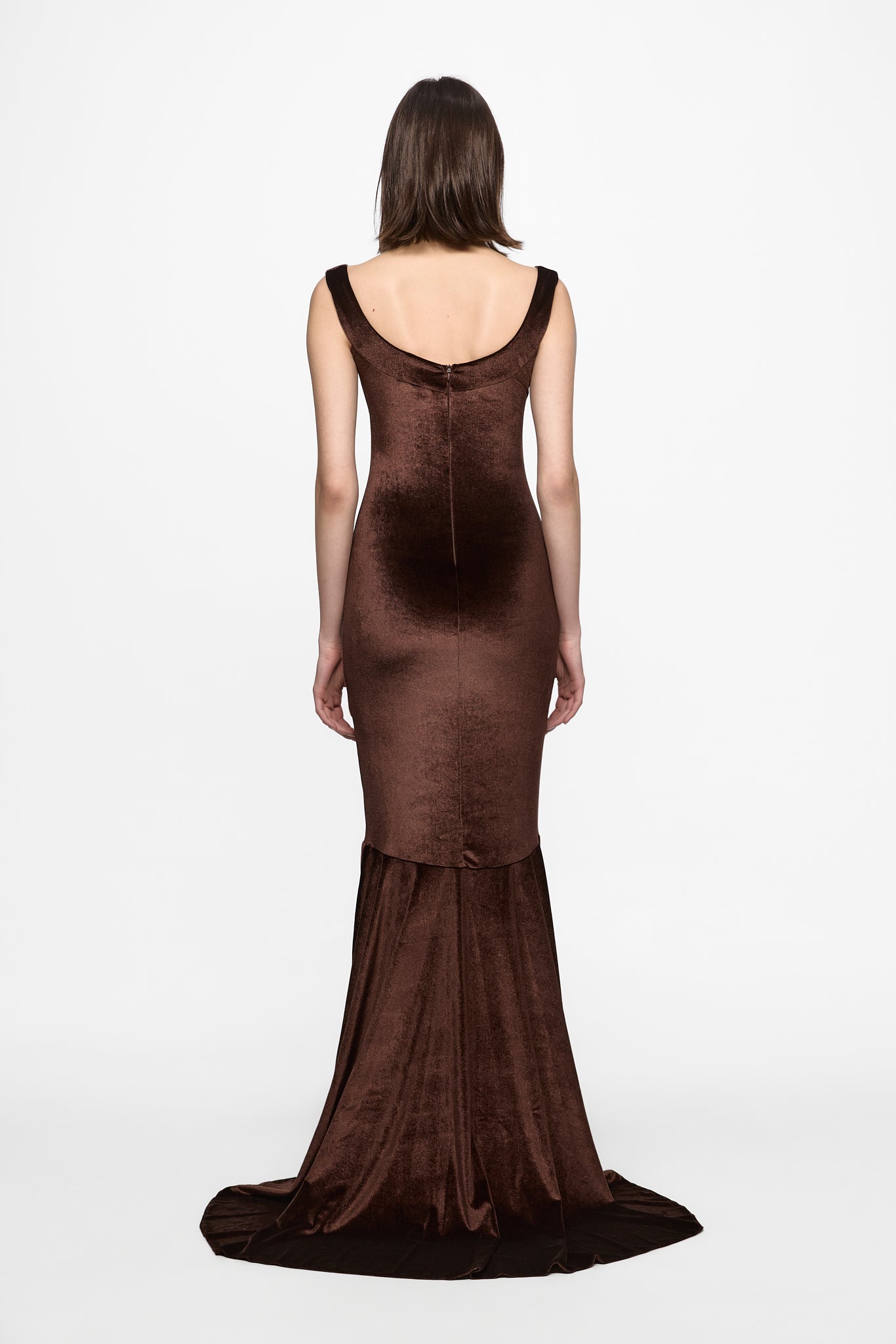 ATU Body Couture robe soirée velours marron sirène