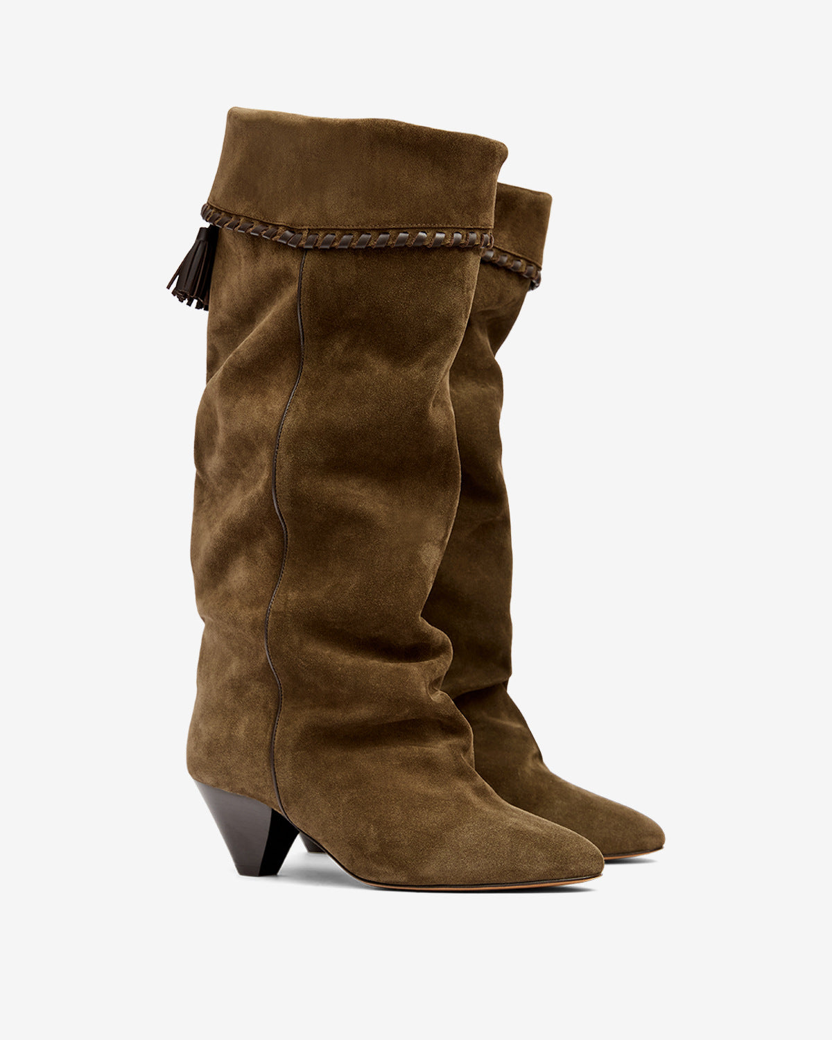 Isabel Marant Elita bottes bronze suède talon 5,5 cm