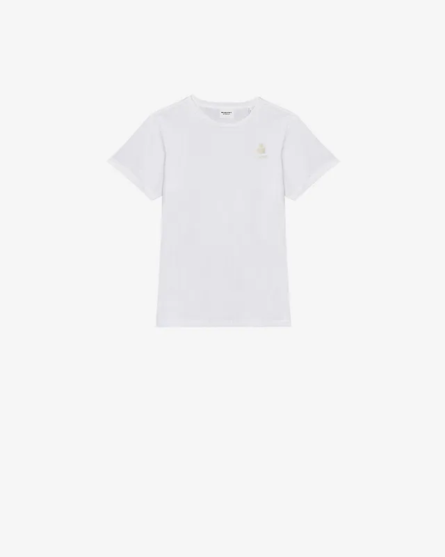 Isabel Marant Aby T-shirt Blanc Coton Bio Logo Brode