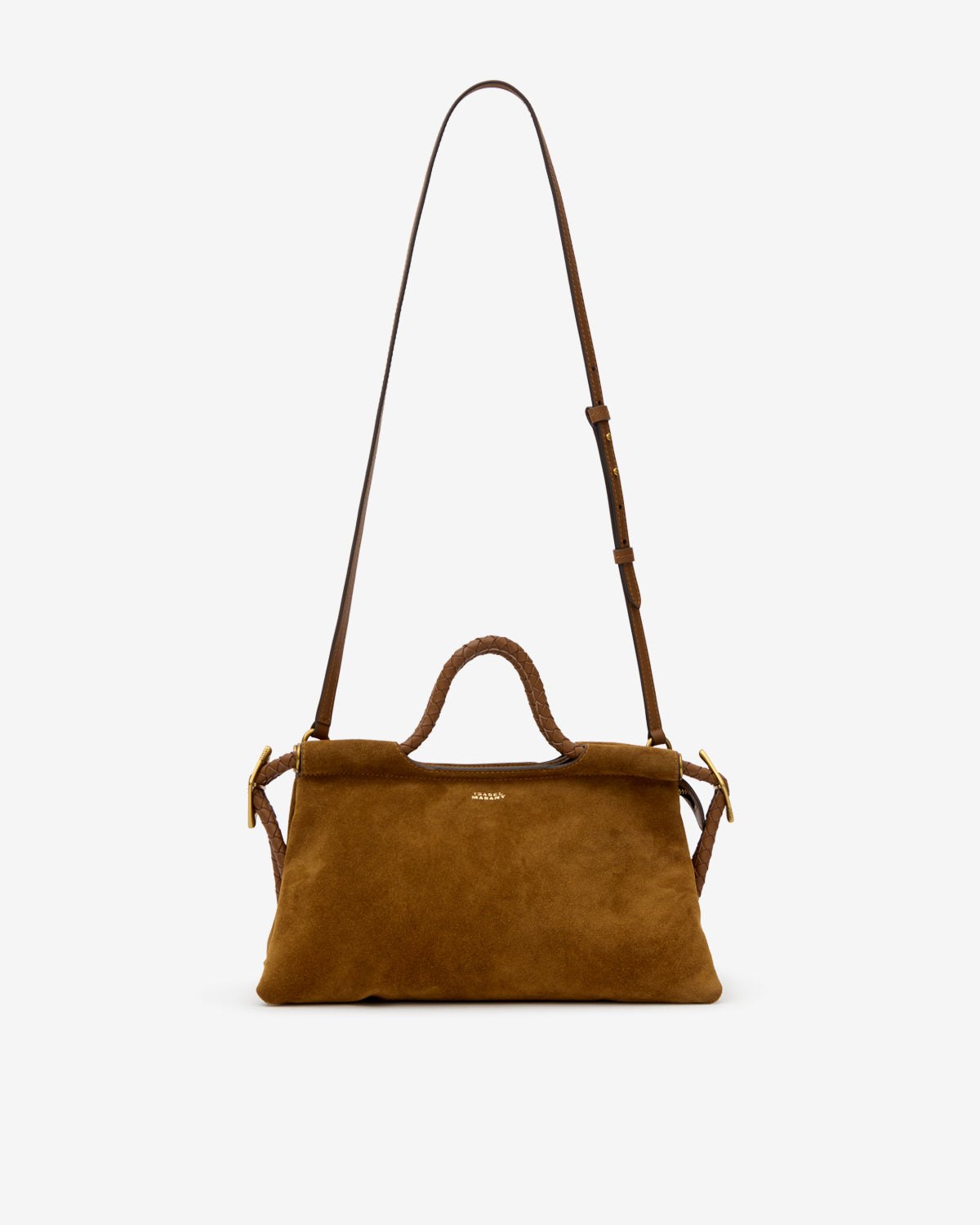 Isabel Marant Pipa M sac cuir velours cognac