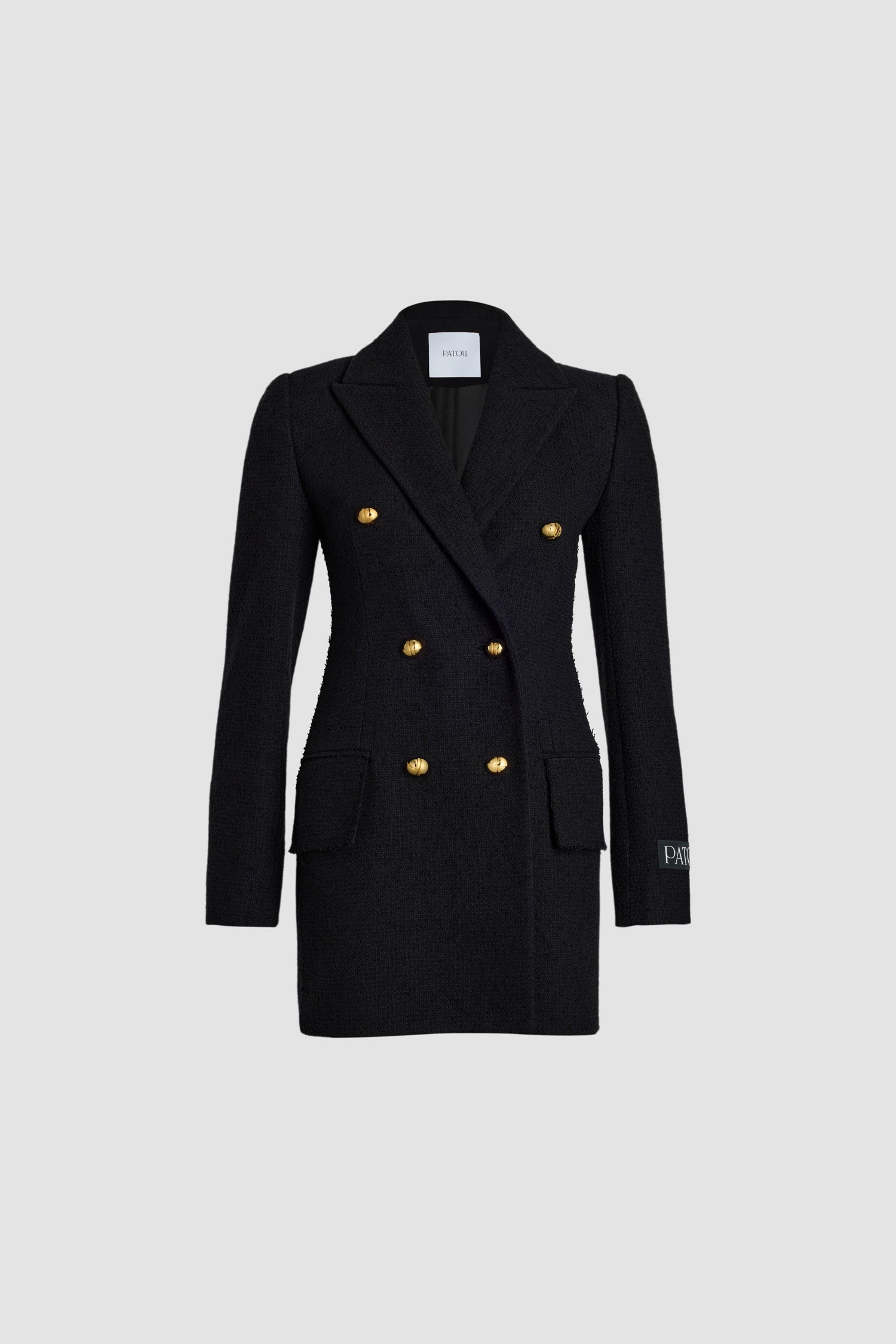 Patou veste croisée JA042 tweed laine noire