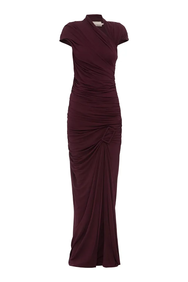 Alemais Eddie robe midi fendue taille AU6 viscose