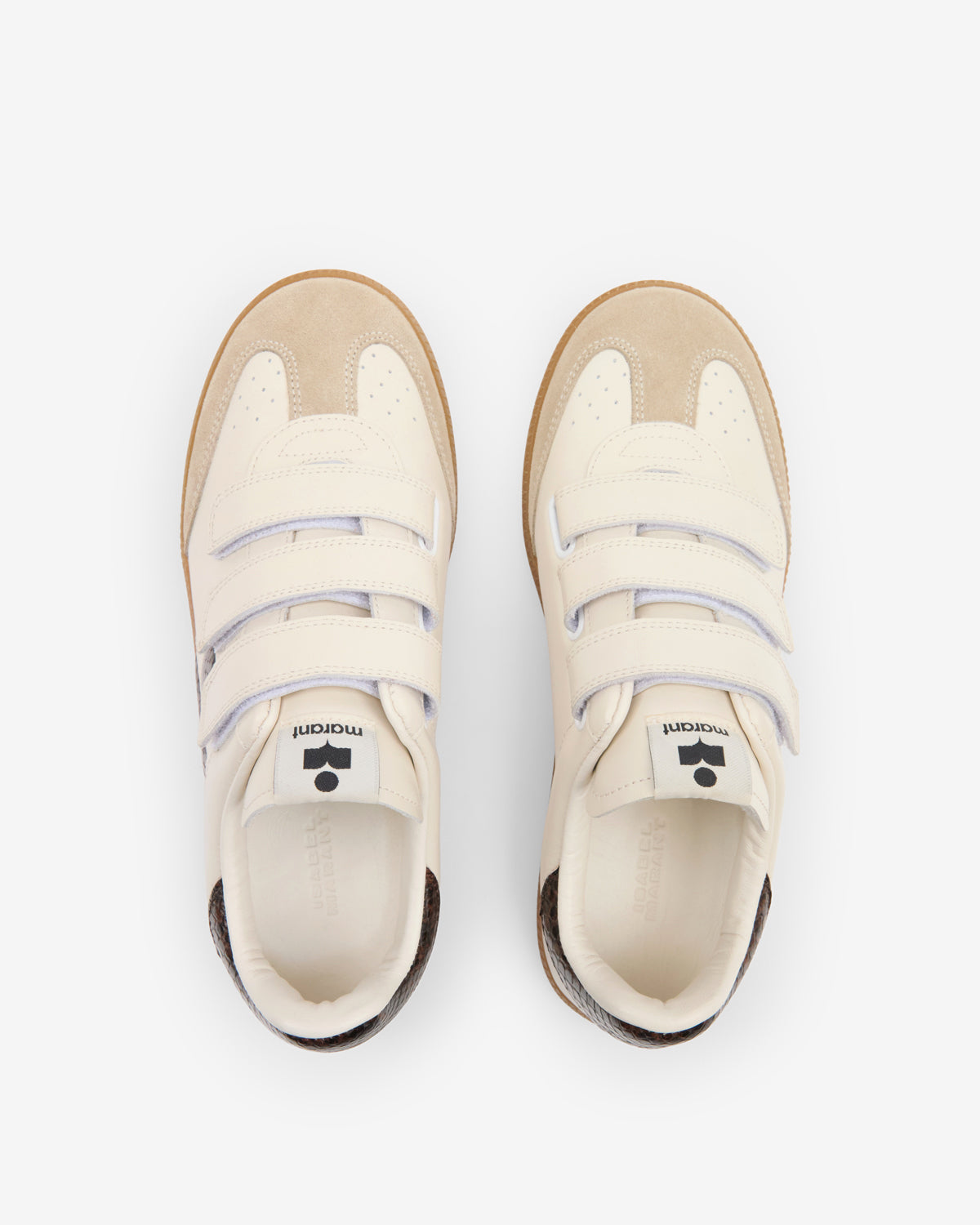 Isabel Marant Beth baskets craie-moka cuir python