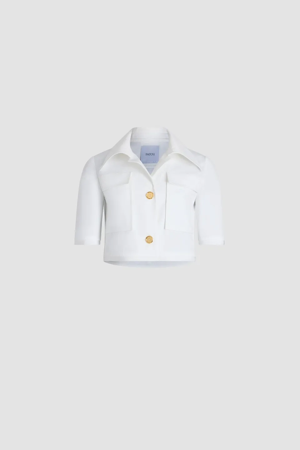 Patou JA048 veste cropped blanche gabardine