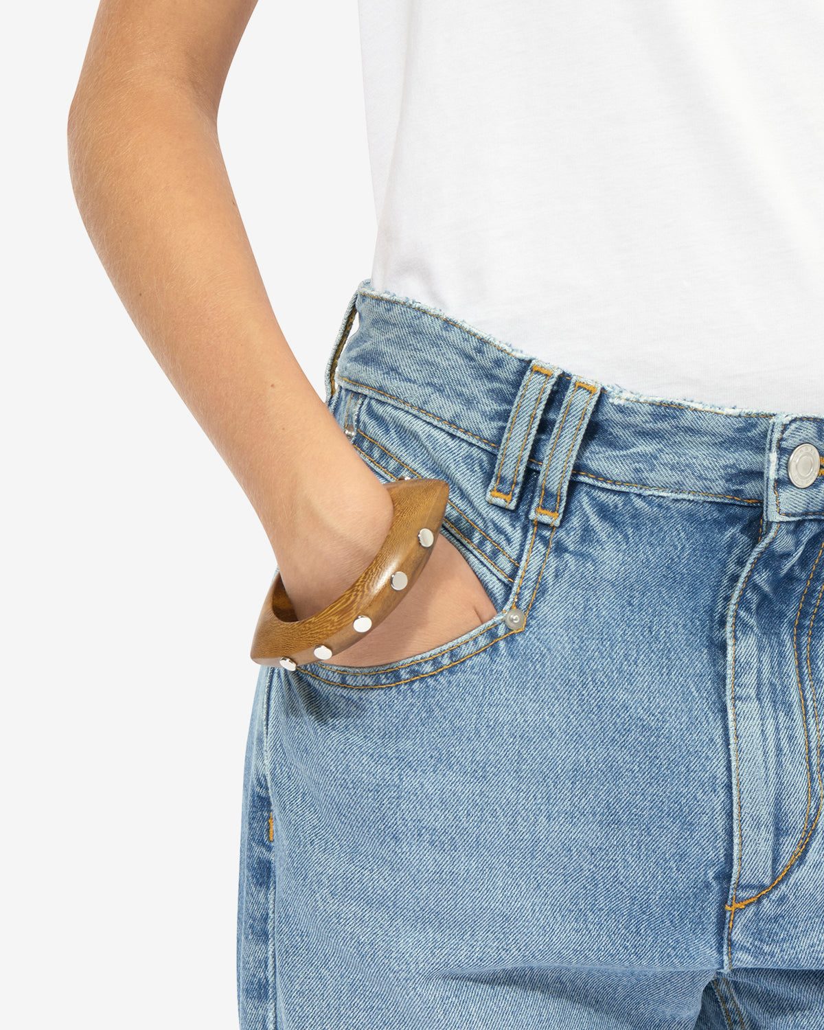 Isabel Marant Layla Bracelet bois havane-argent