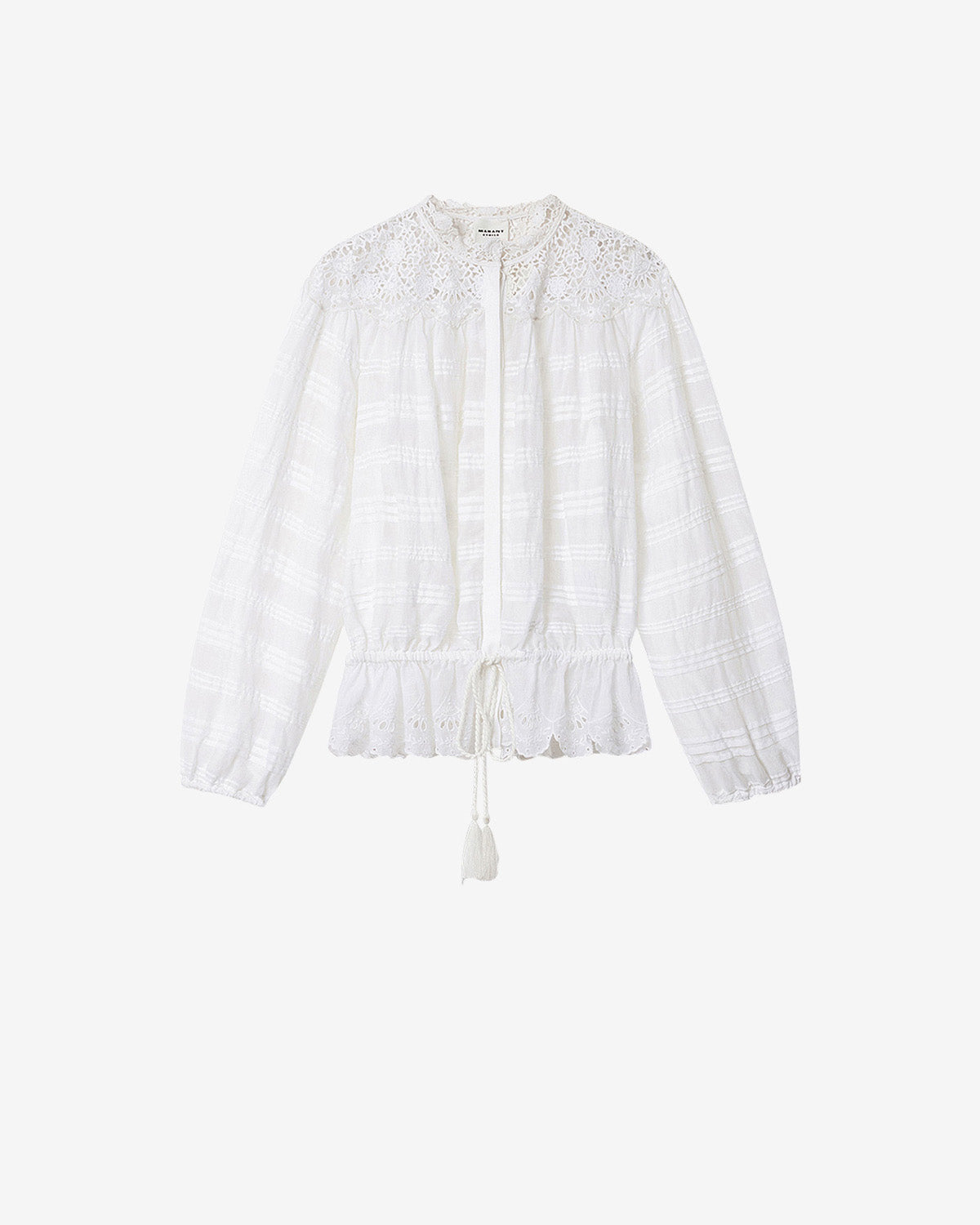 Isabel Marant Polly blouse coton dentelle blanc
