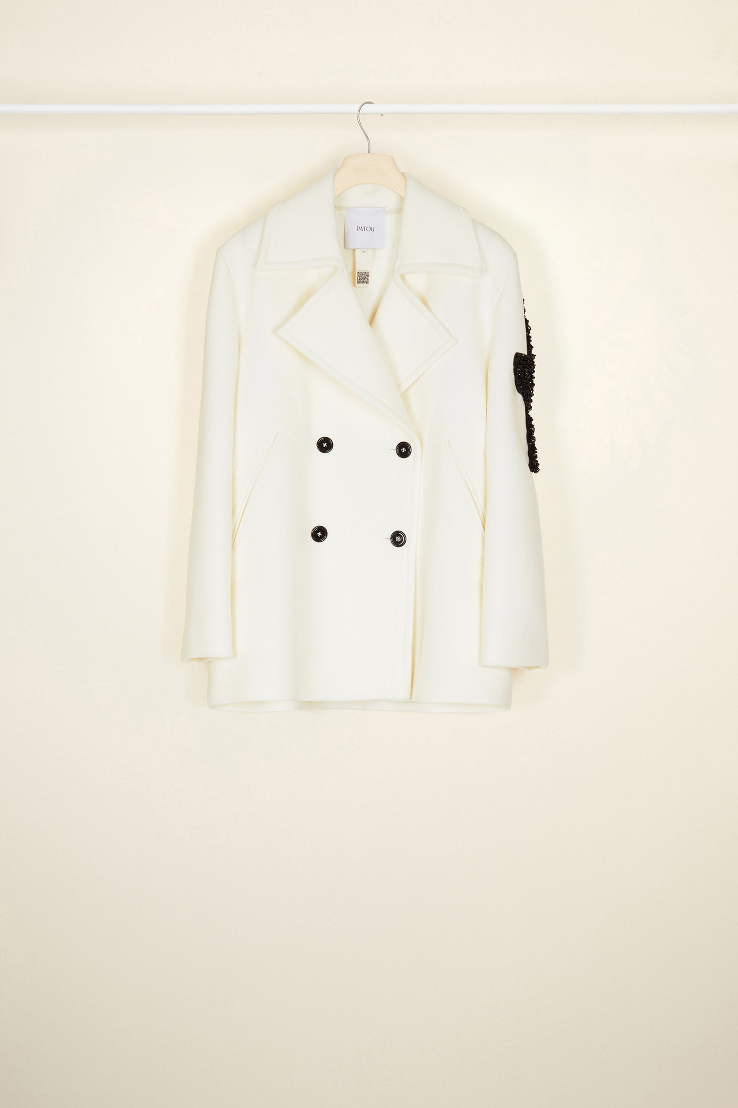 Patou Coats CO001 caban laine vierge Perle