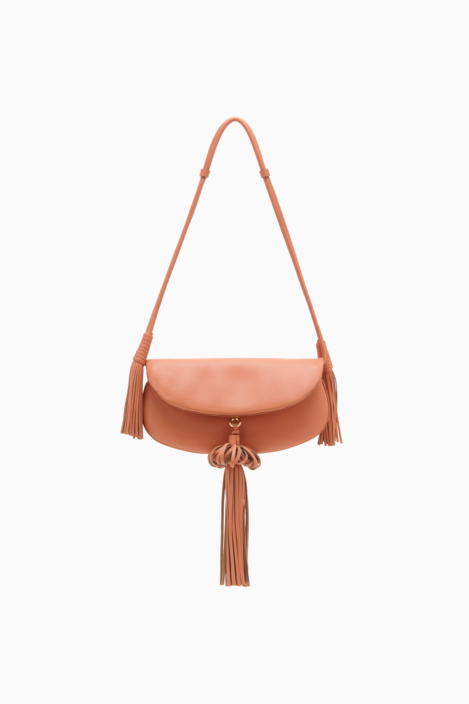 Ulla Johnson Paloma sac cuir rose pompons