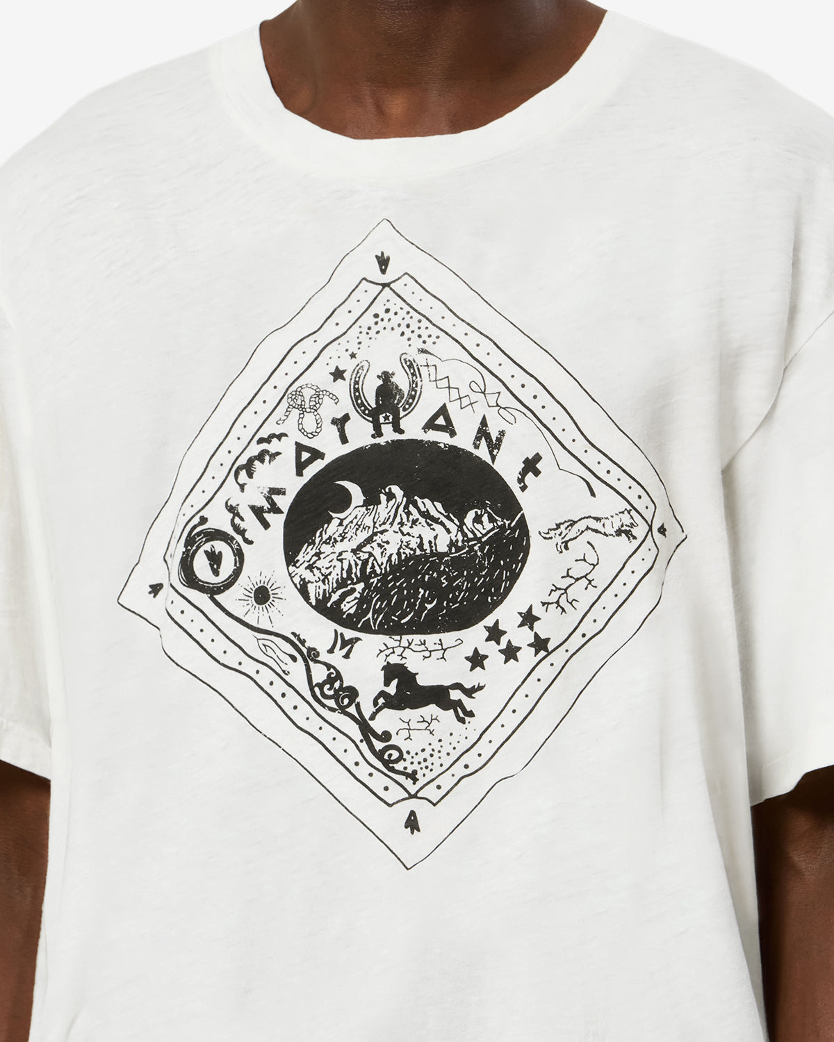 Isabel Marant Hiroe TS0338HA t-shirt écru coton Rodéo