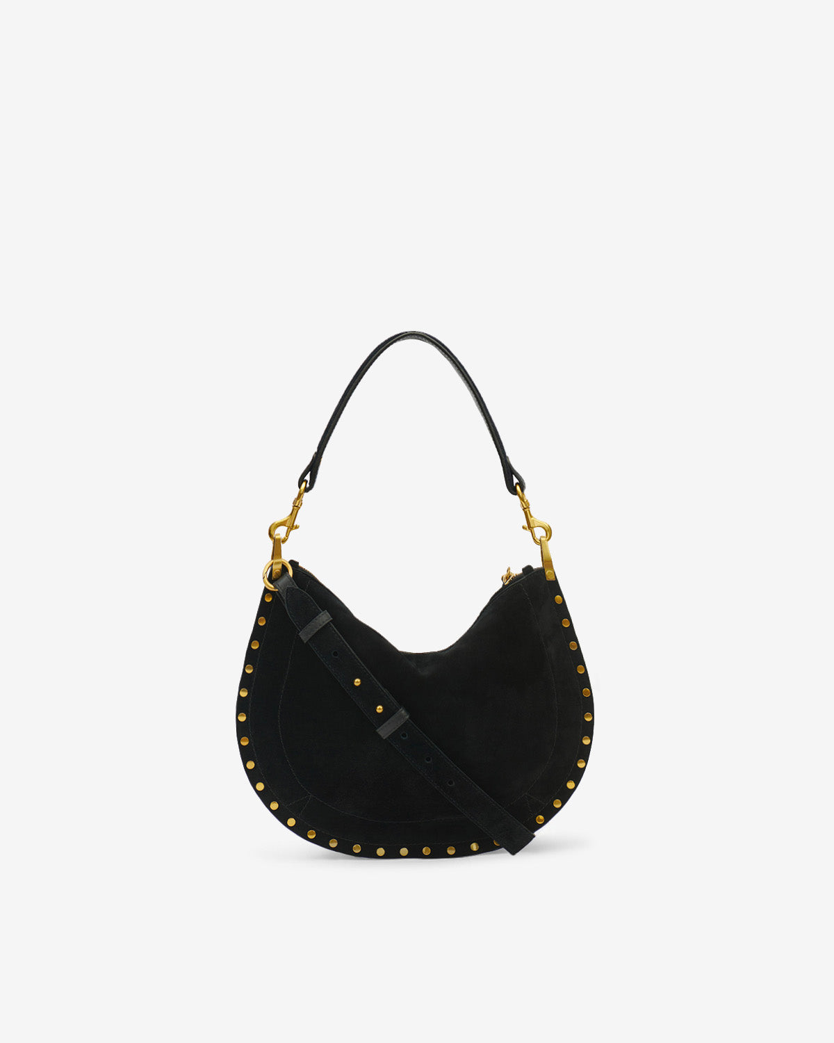 Isabel Marant Oskan Soft Zip sac cuir velours noir