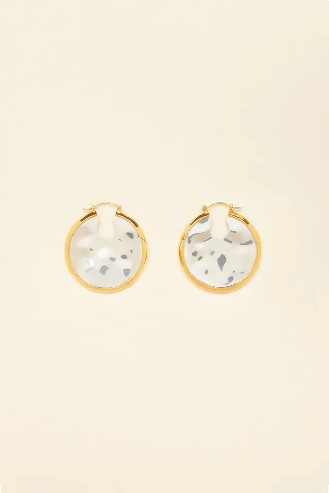 Patou Jewellery créoles JW001 laiton martelé doré