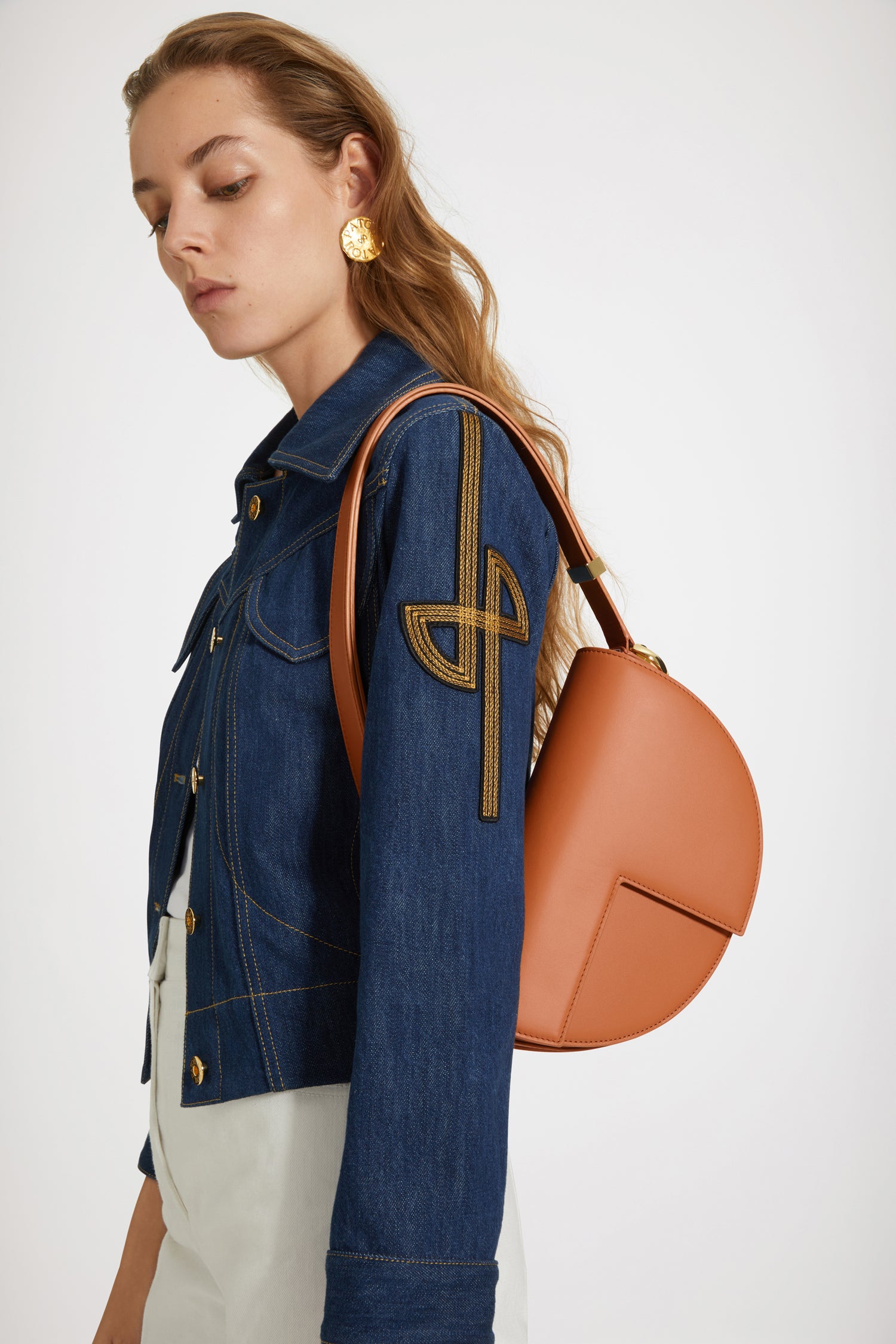 Patou Le Patou sac cuir Saffron Clay TU demi-lune