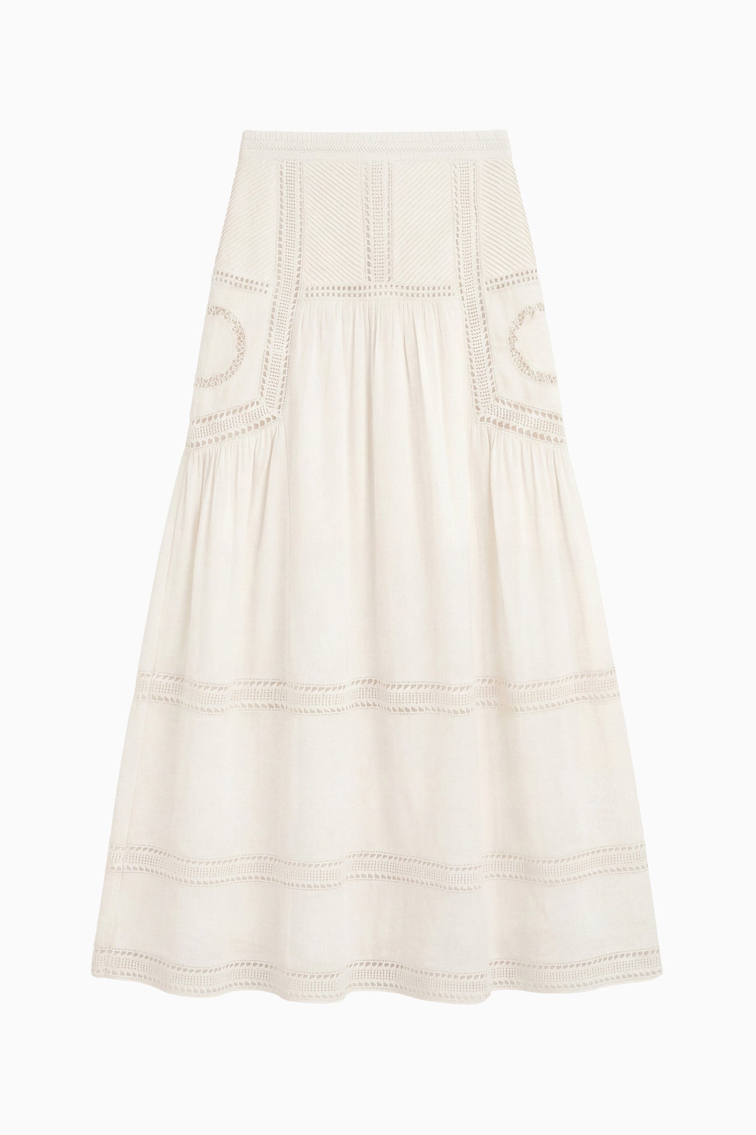 Ulla Johnson Alice PF260312 jupe coton Pristine midi dentelle
