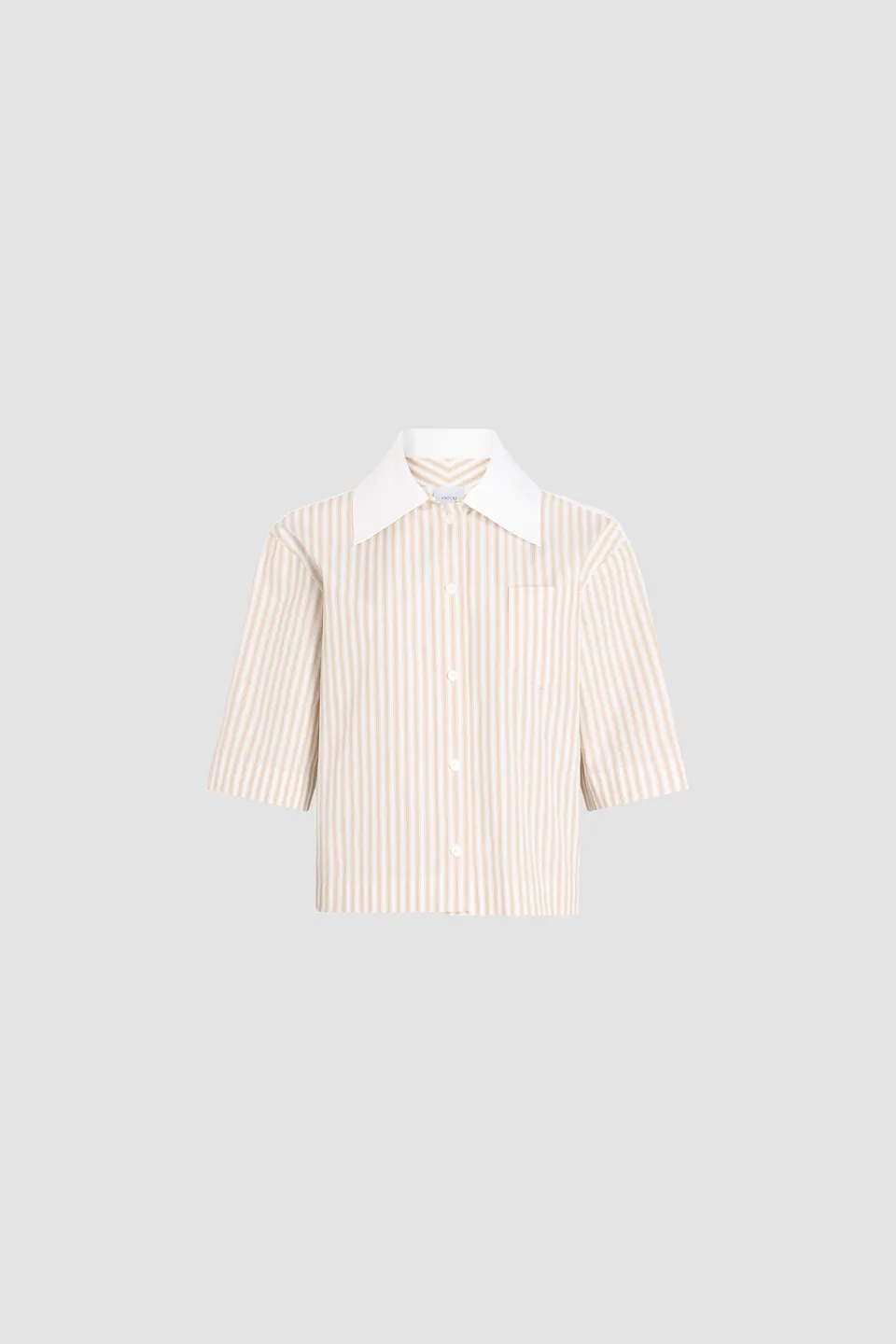 Patou BL055 chemise Dolce Coffee rayures coton bio