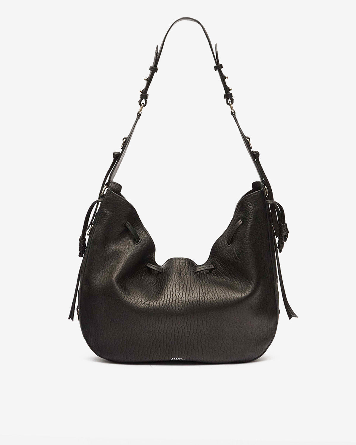 Isabel Marant Bolton Hobo Sac Cuir Noir et Argenté
