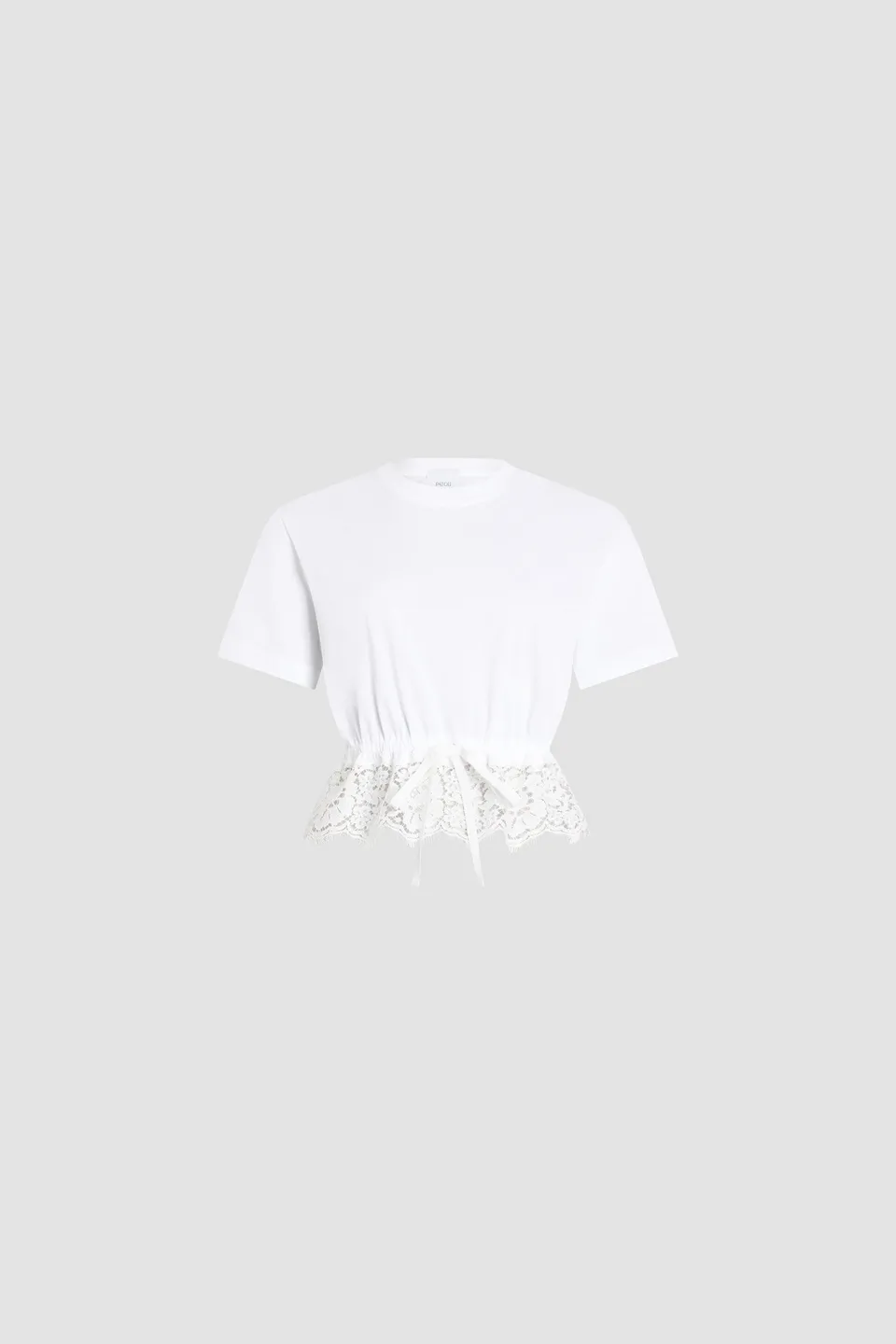 Patou JE256 t-shirt blanc dentelle coton bio court