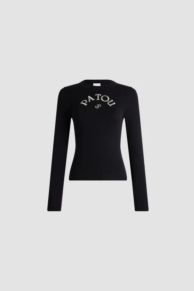 Patou JE274 t-shirt manches longues noir coton bio XS