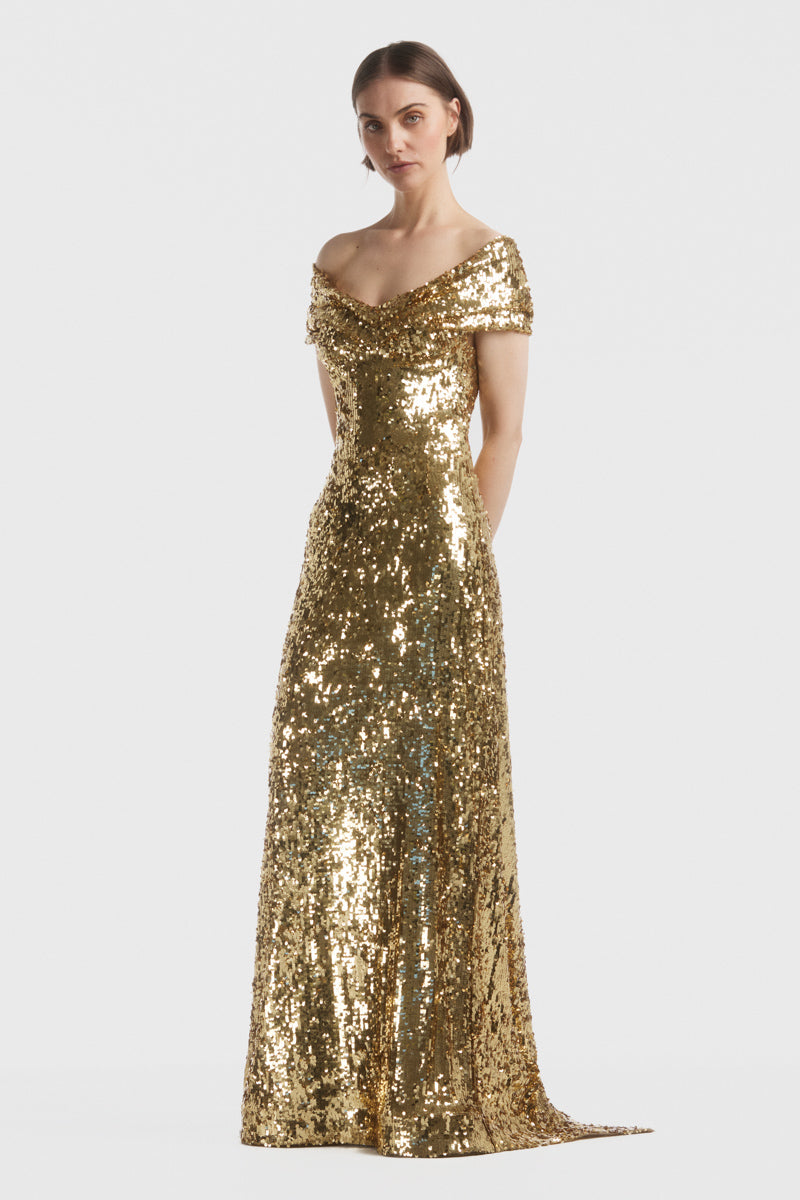ATU Body Couture Sequins robe sequins dorée taille S