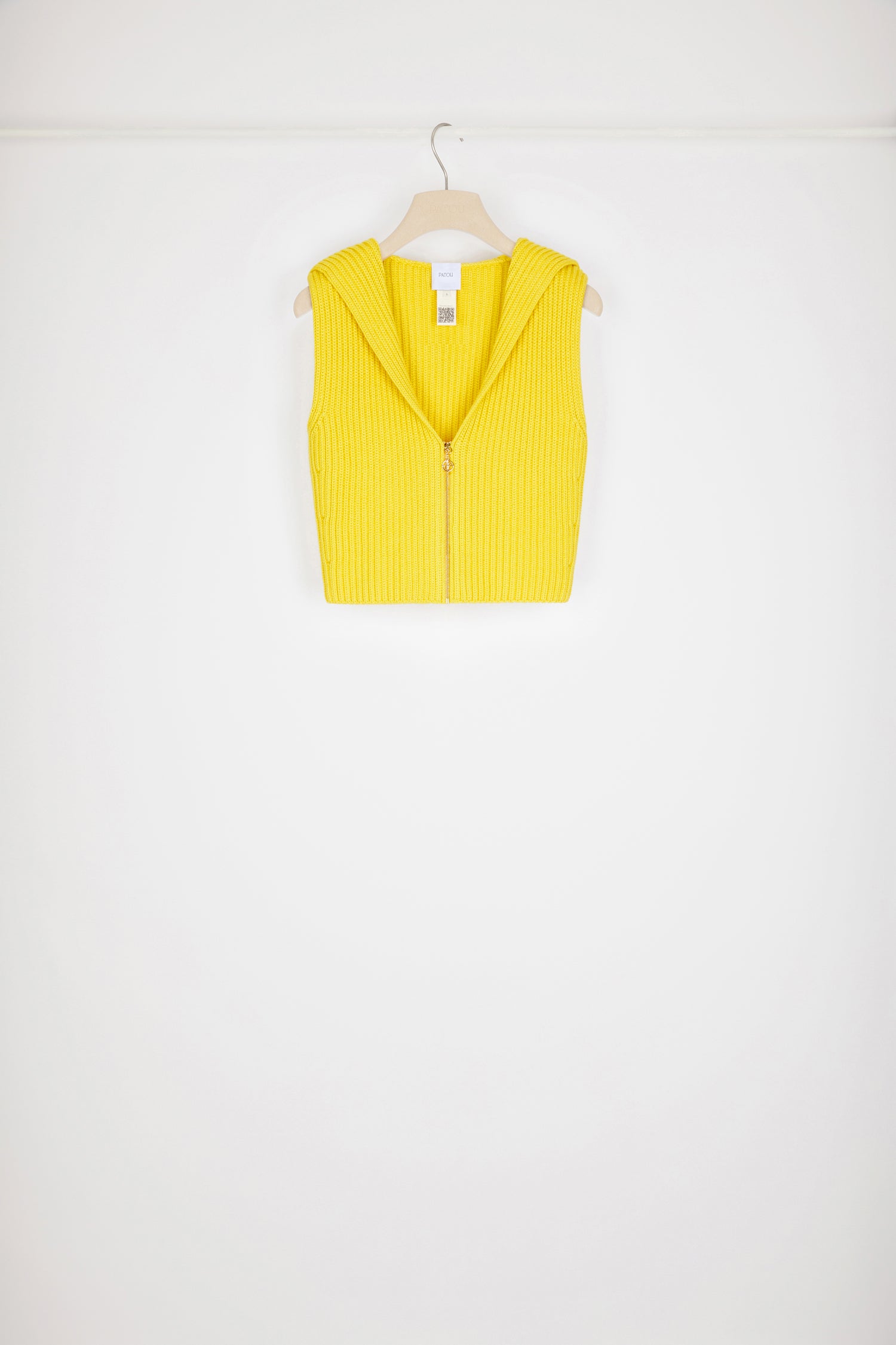 Patou KN113 gilet zip coton laine jaune Mimosa