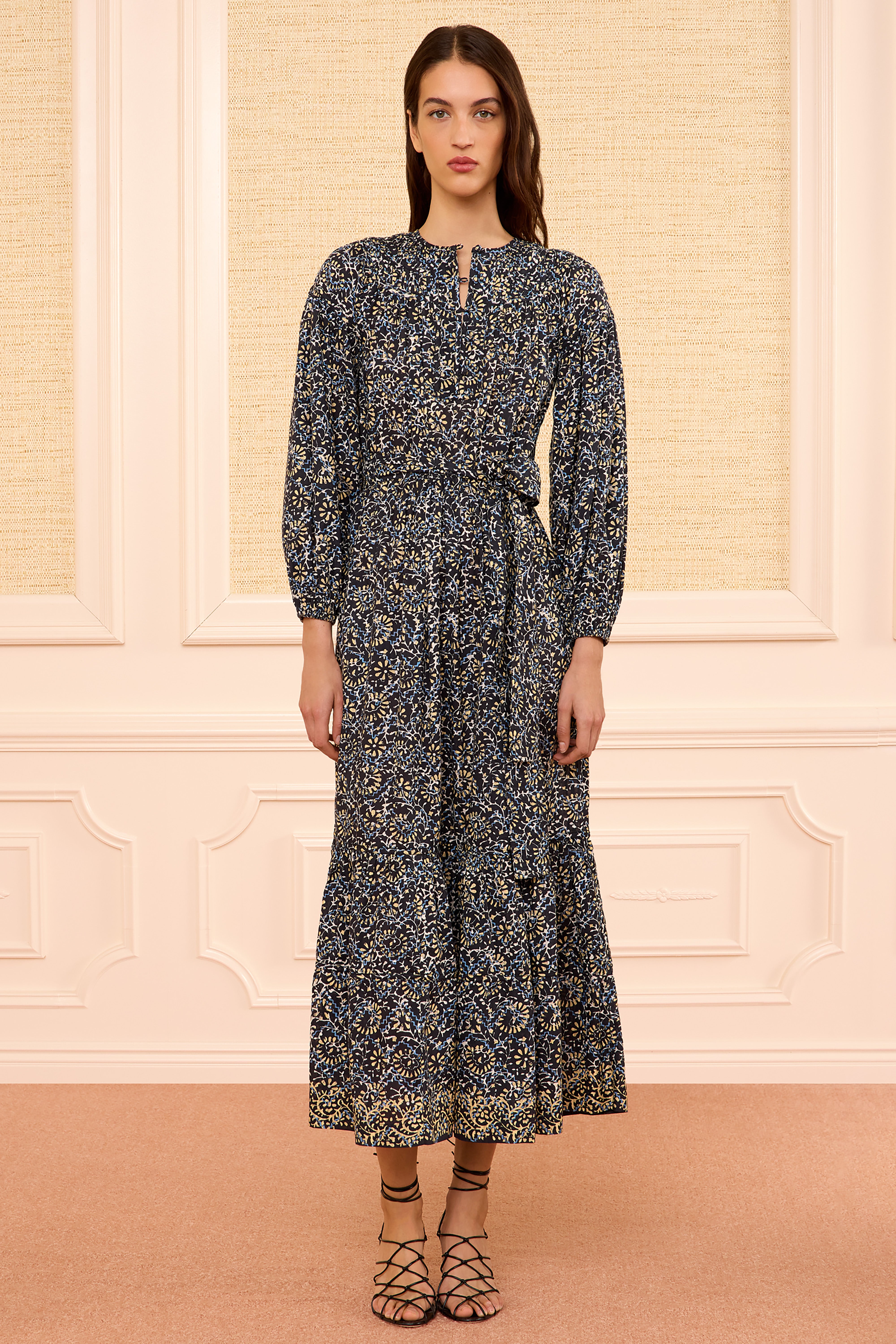 Ulla Johnson Serephina robe Midnight Bloom fleurie ceinture