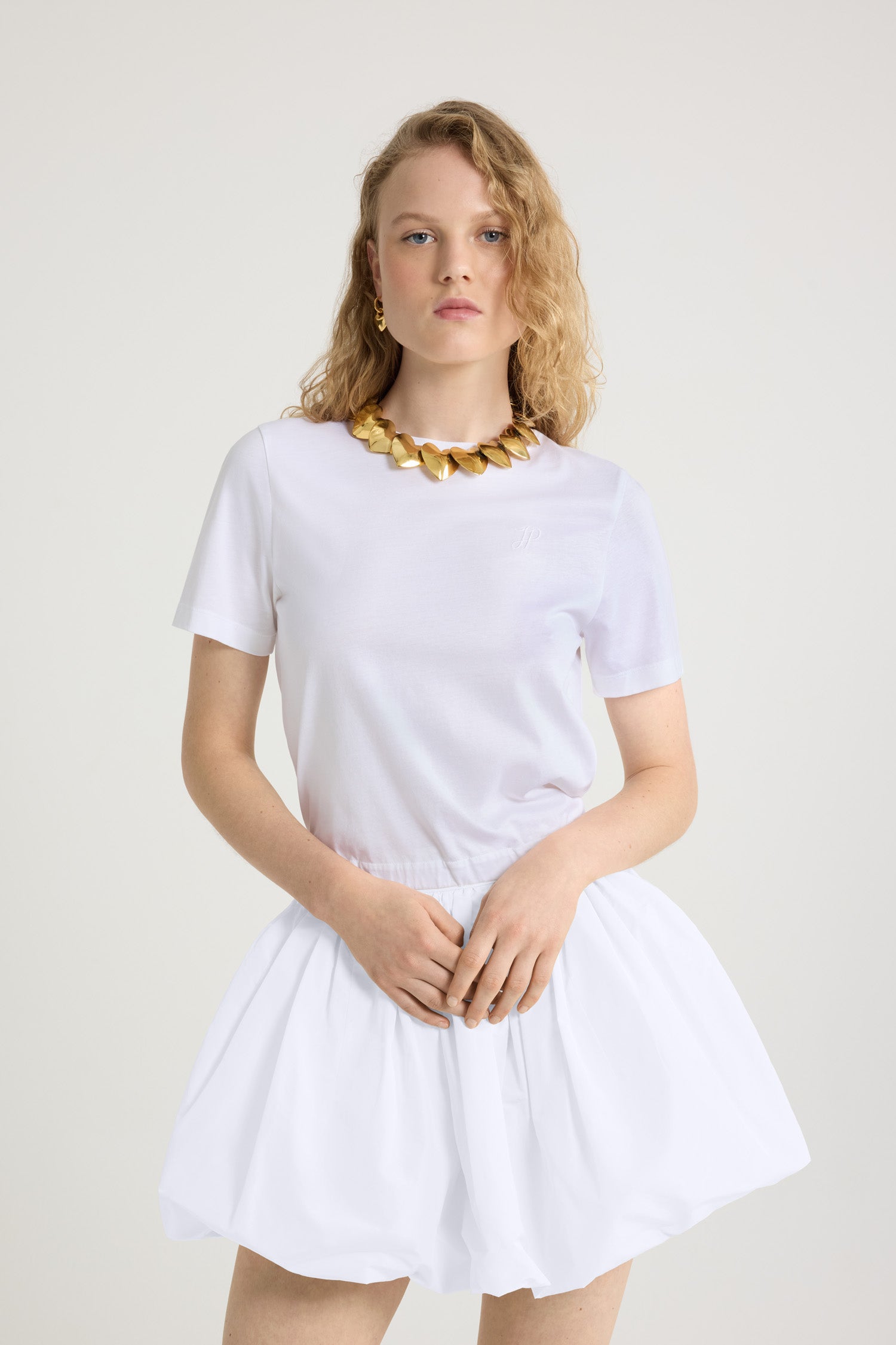 Patou P25JE1509999001W t-shirt coton White dos ouvert