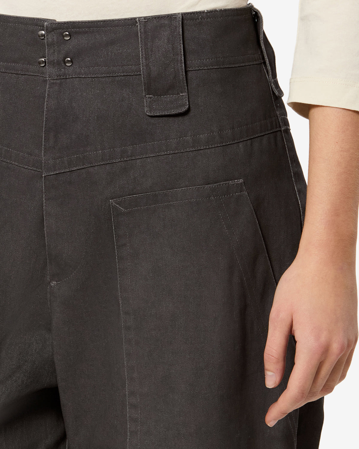Isabel Marant Rhil pantalon sergé coton café