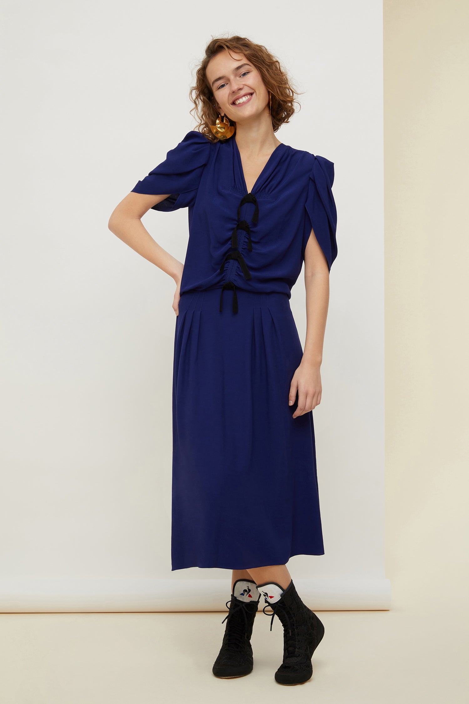 Patou P20DR0060035680B robe bleue Persian Blue viscose