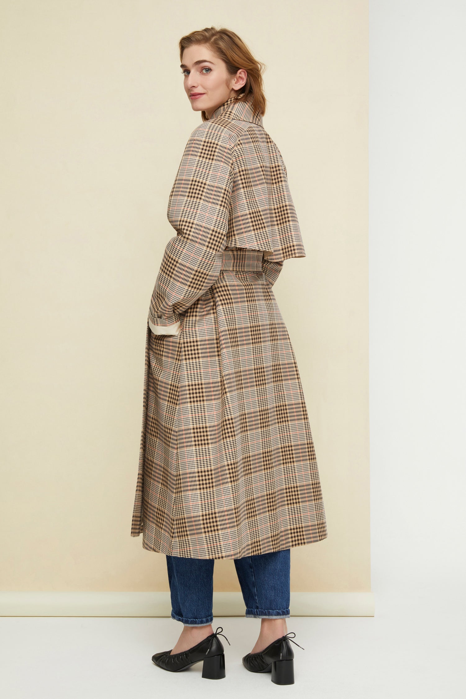 Patou Coats A20CO00500515027 trench tartan gabardine coton