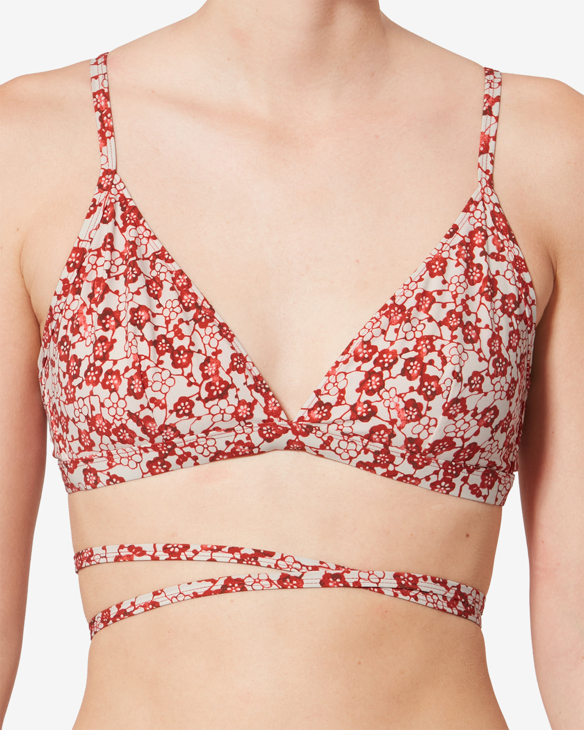 Isabel Marant Solange SG0003FC haut maillot rouge floral