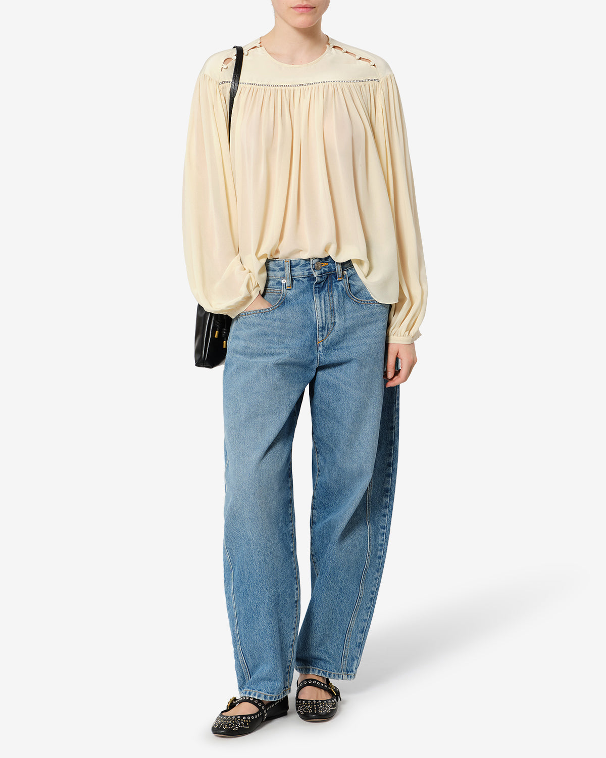 Isabel Marant Nuna HT0941FA blouse écru soie fluide