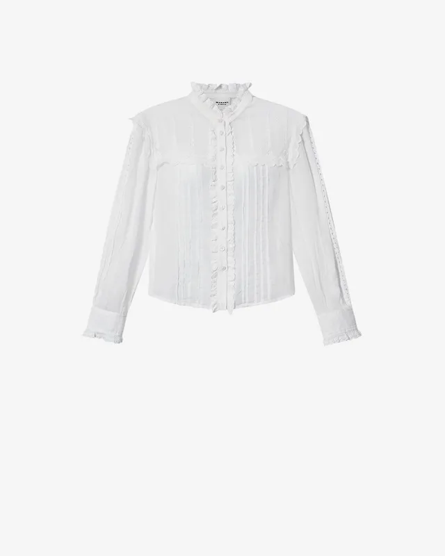 Isabel Marant Lonzie HT0970FA chemisier coton blanc brodé