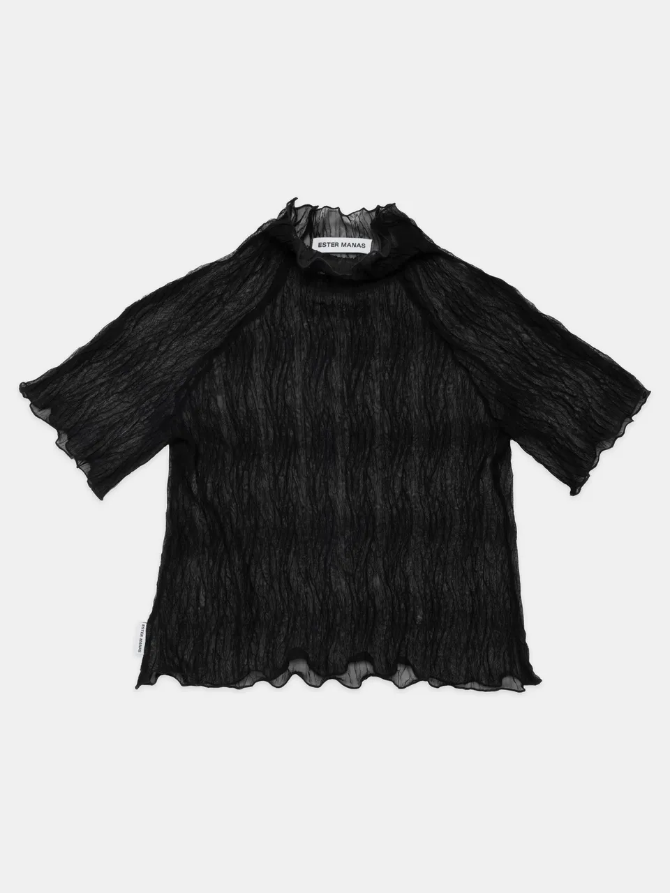 Ester Manas Black Crumpled Easy Top noir XS/S