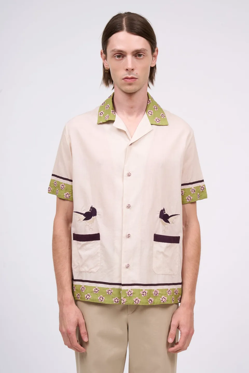 PAUL & JOE PREVERT Chemise coton brodé manches courtes
