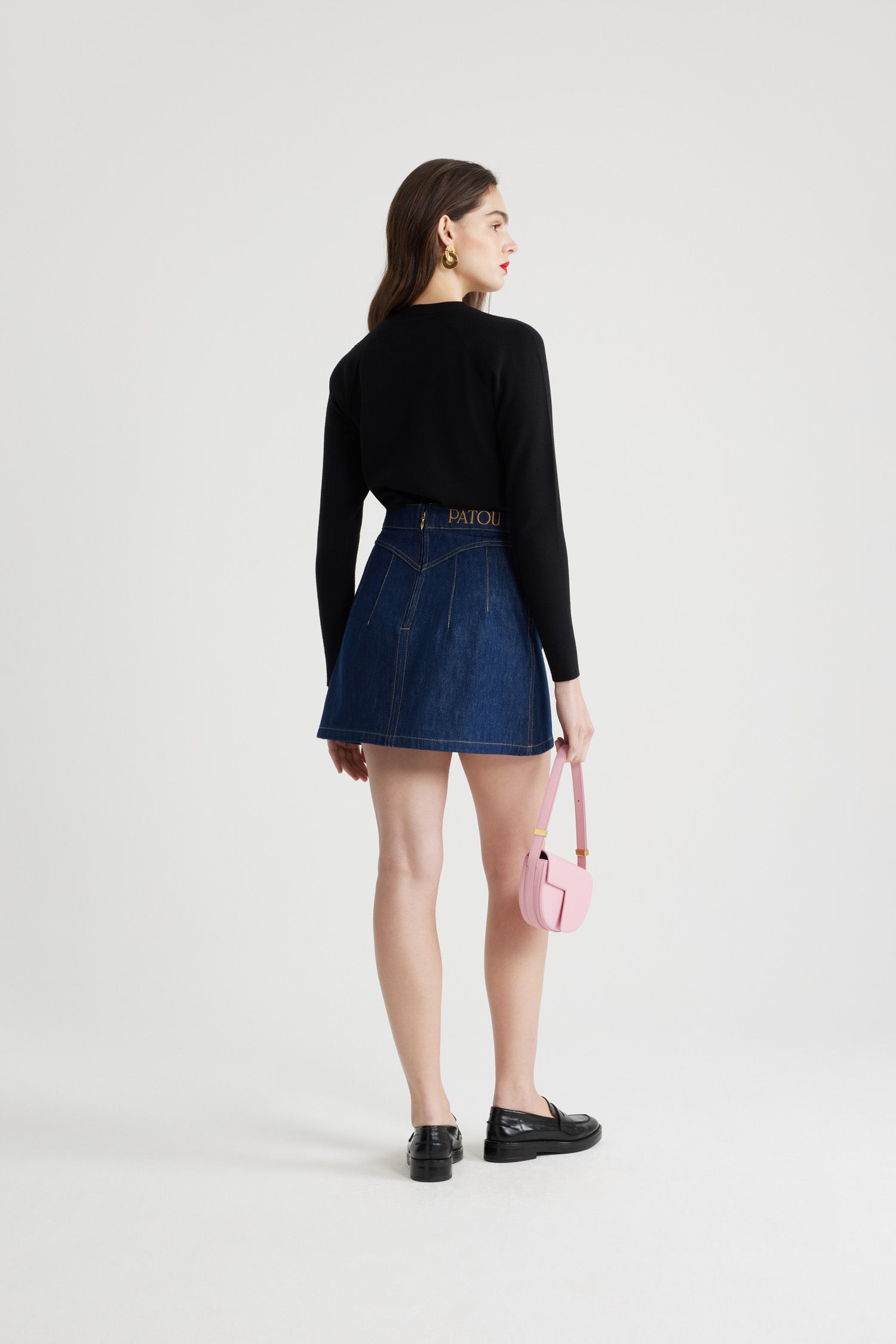 Patou KN110 pull mérinos logo noir